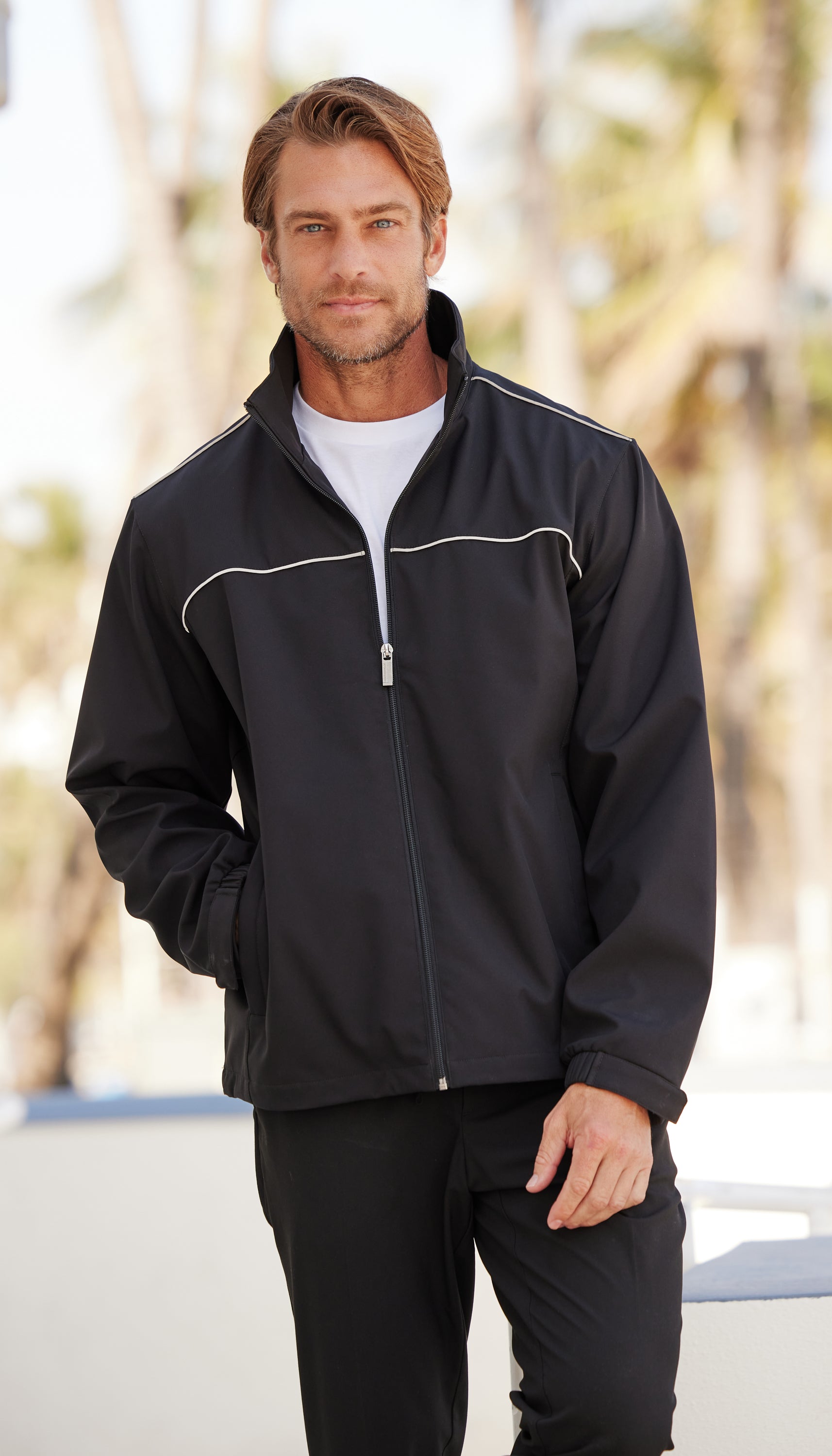 FLEX TECH JACKET WITH REFLECTIVE PIPING