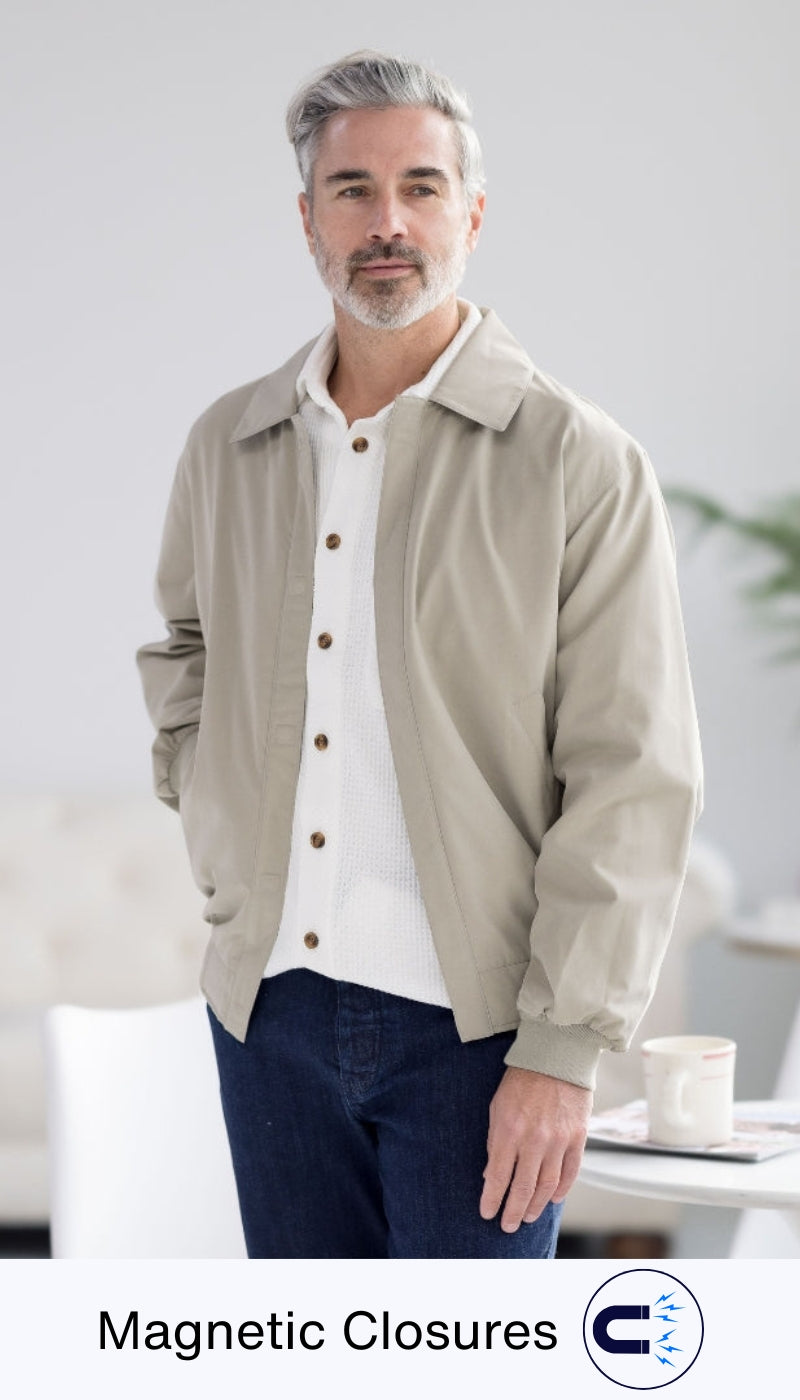 MAGNAREADY® X WEATHERPROOF MICROFIBER GOLF JACKET WITH MAGNETIC CLOSURES