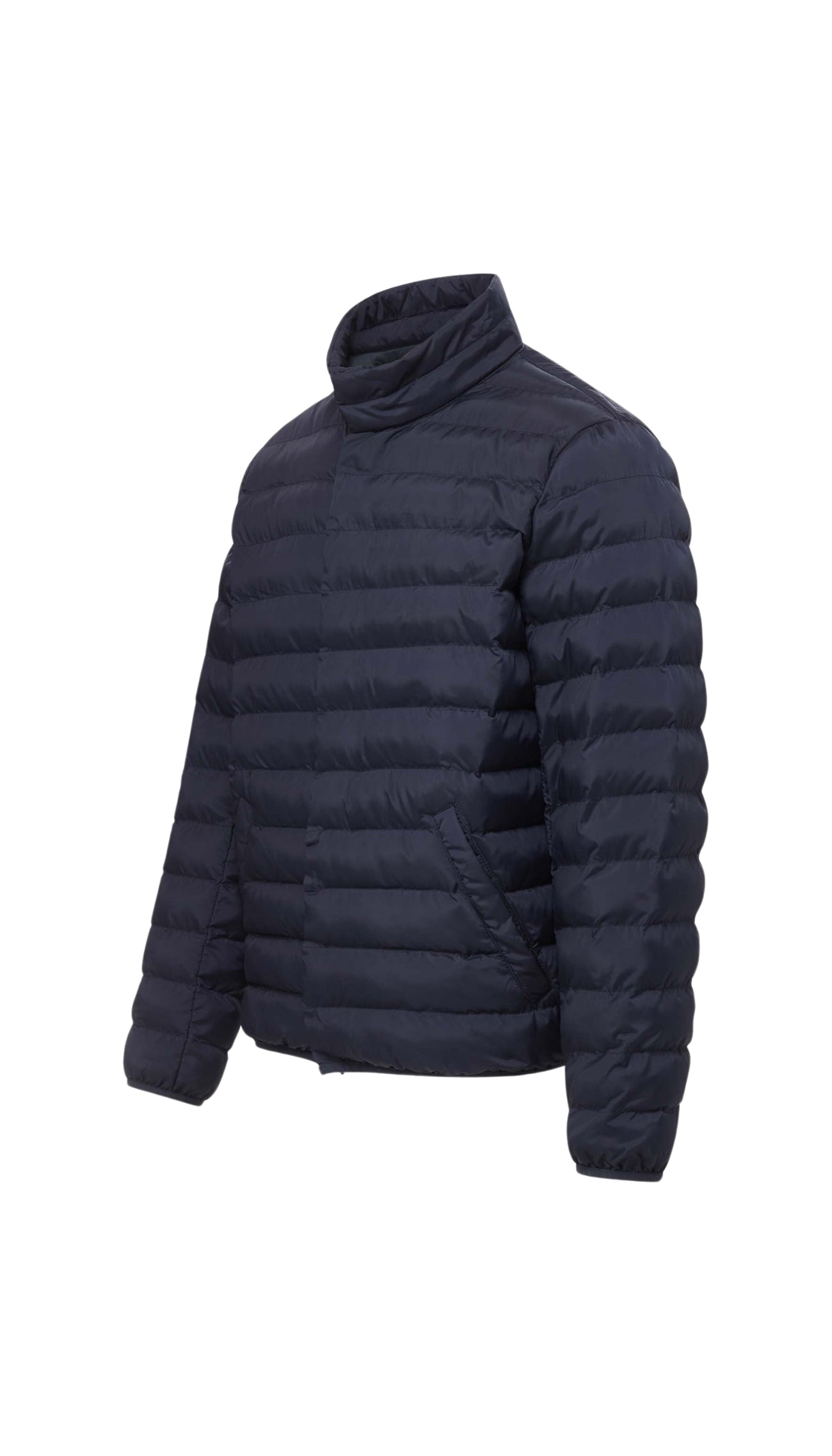 WEATHERPROOF X MAGNAREADY PUFFER JACKET WITH MAGNETIC BUTTONS IN NAVY