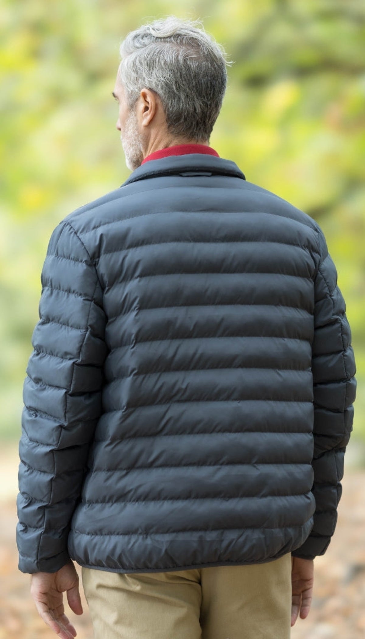 WEATHERPROOF X MAGNAREADY PUFFER JACKET WITH MAGNETIC BUTTONS IN PEWTER