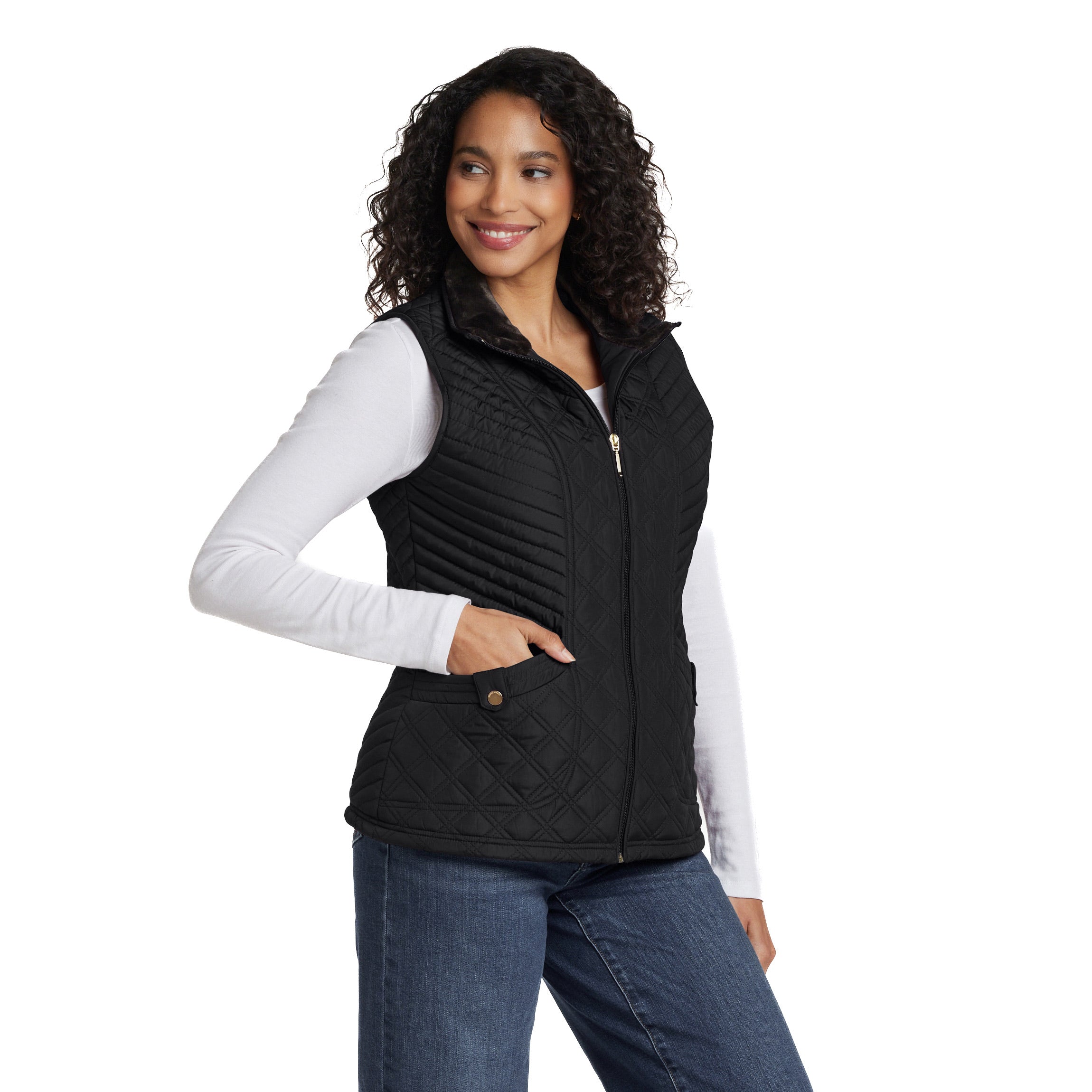 PLUSH LINED QUILTED VEST