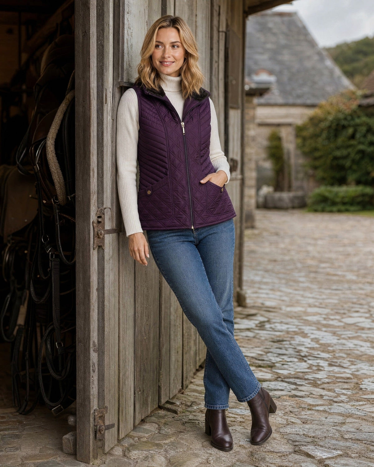 PLUSH LINED QUILTED VEST