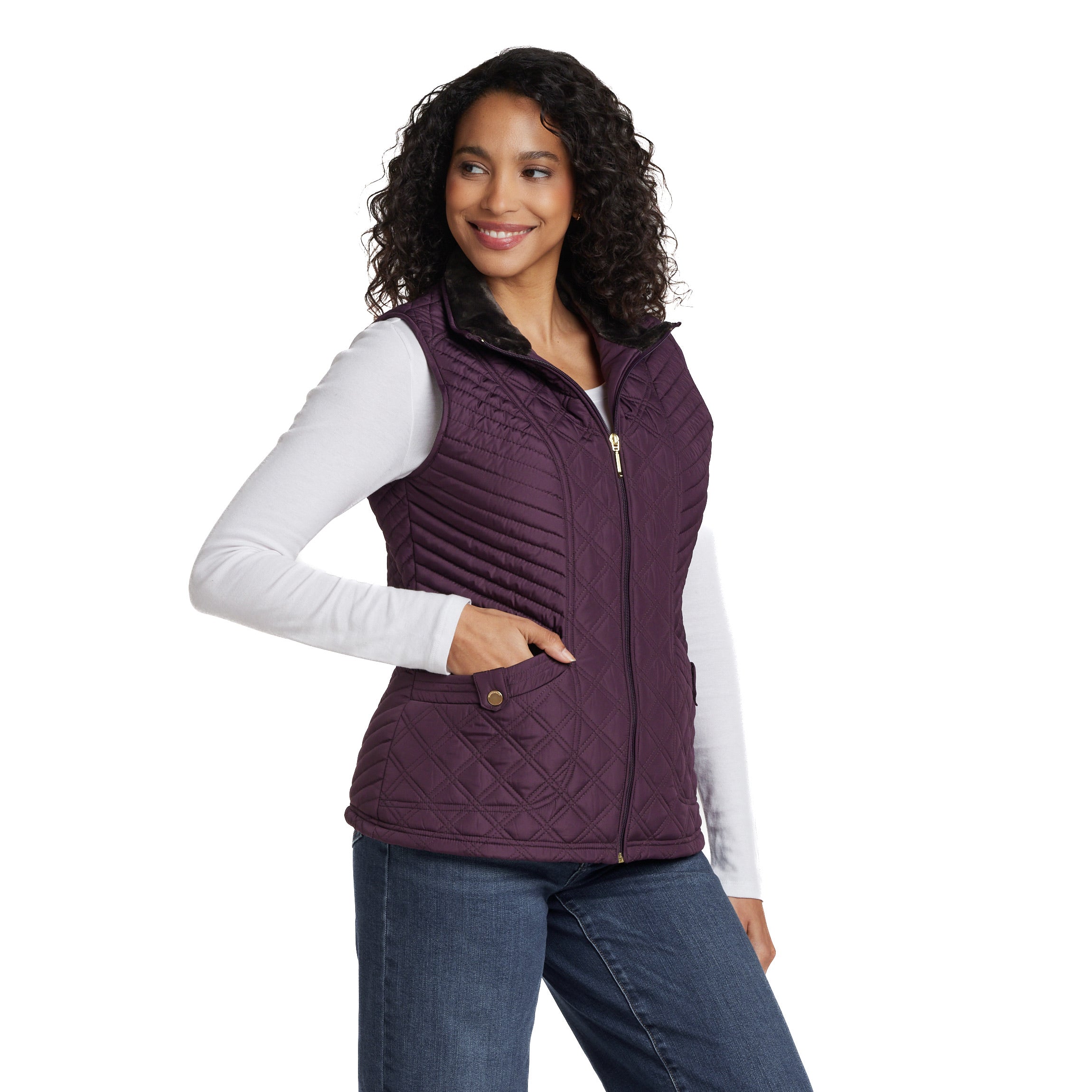 PLUSH LINED QUILTED VEST