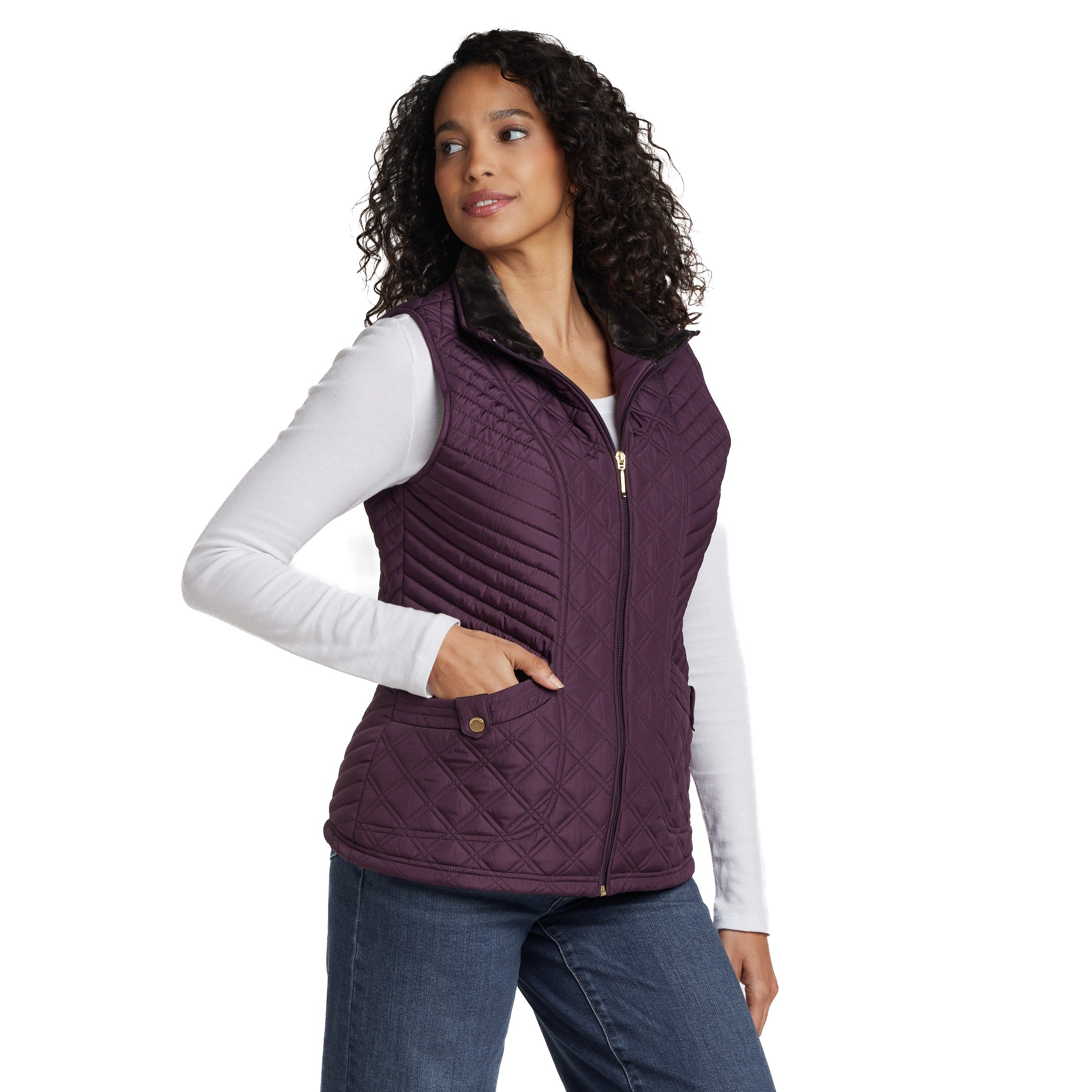 PLUSH LINED QUILTED VEST