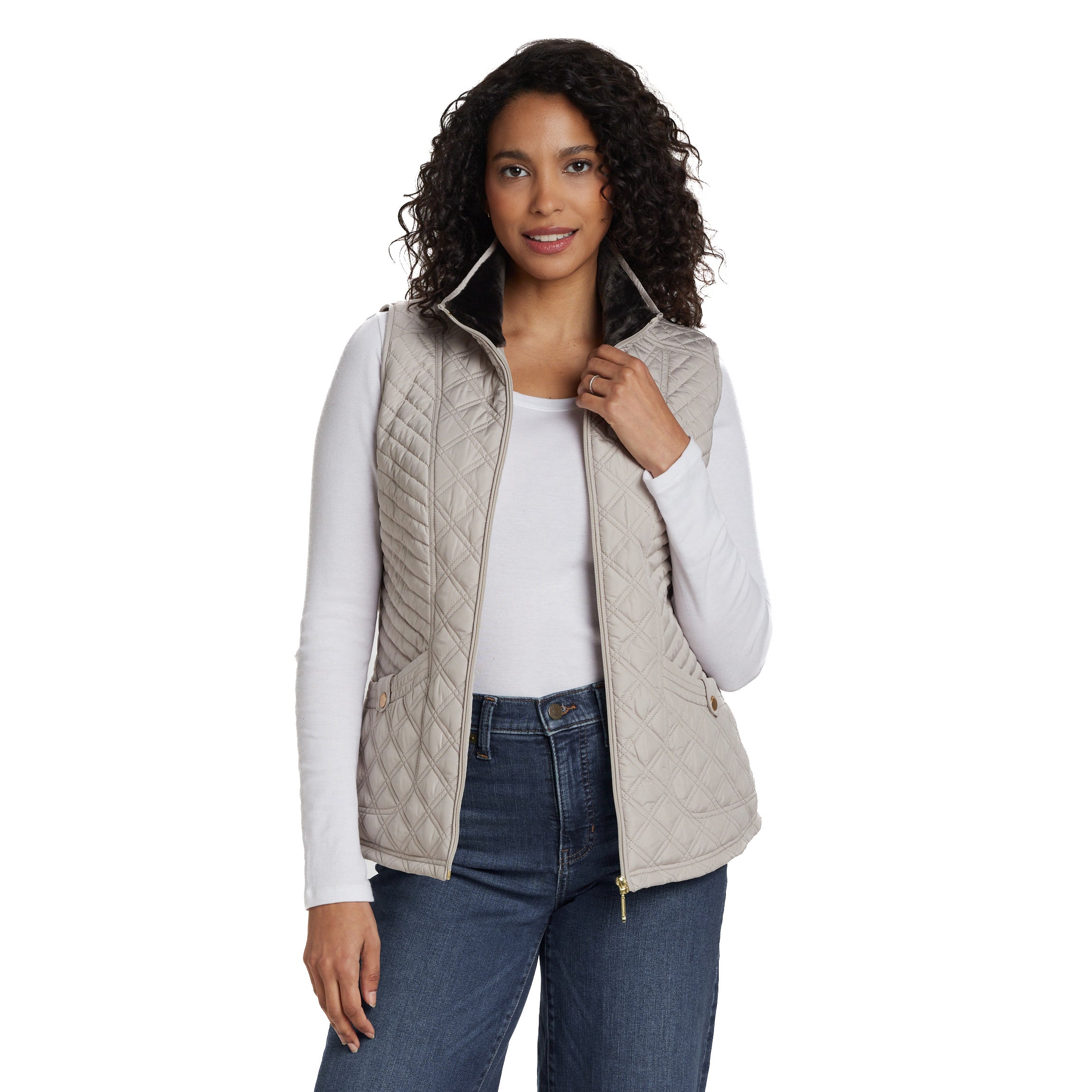 PLUSH LINED QUILTED VEST
