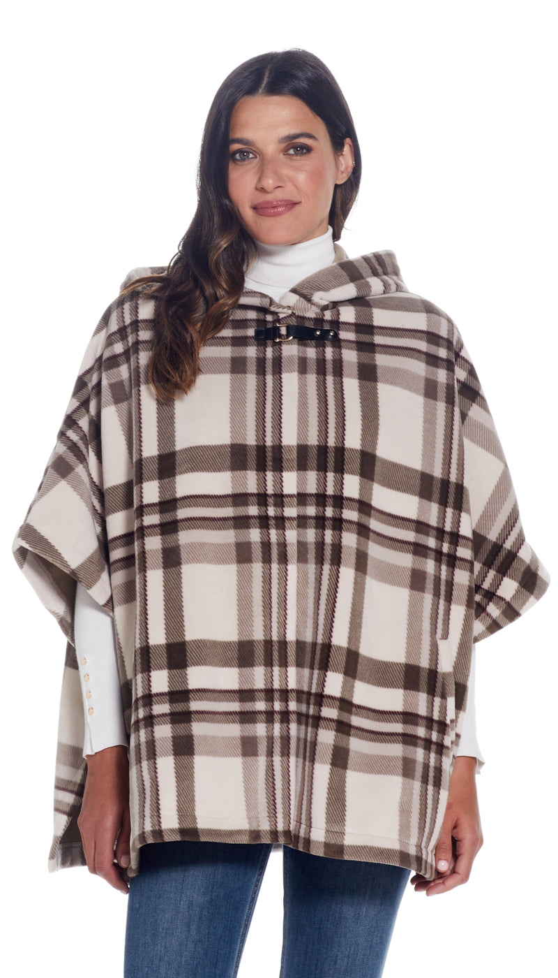 HOODED FLEECE PONCHO