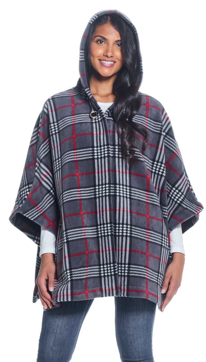 HOODED FLEECE PONCHO