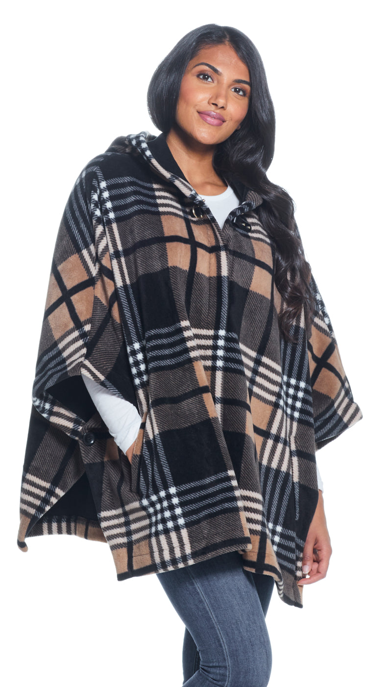 HOODED FLEECE PONCHO