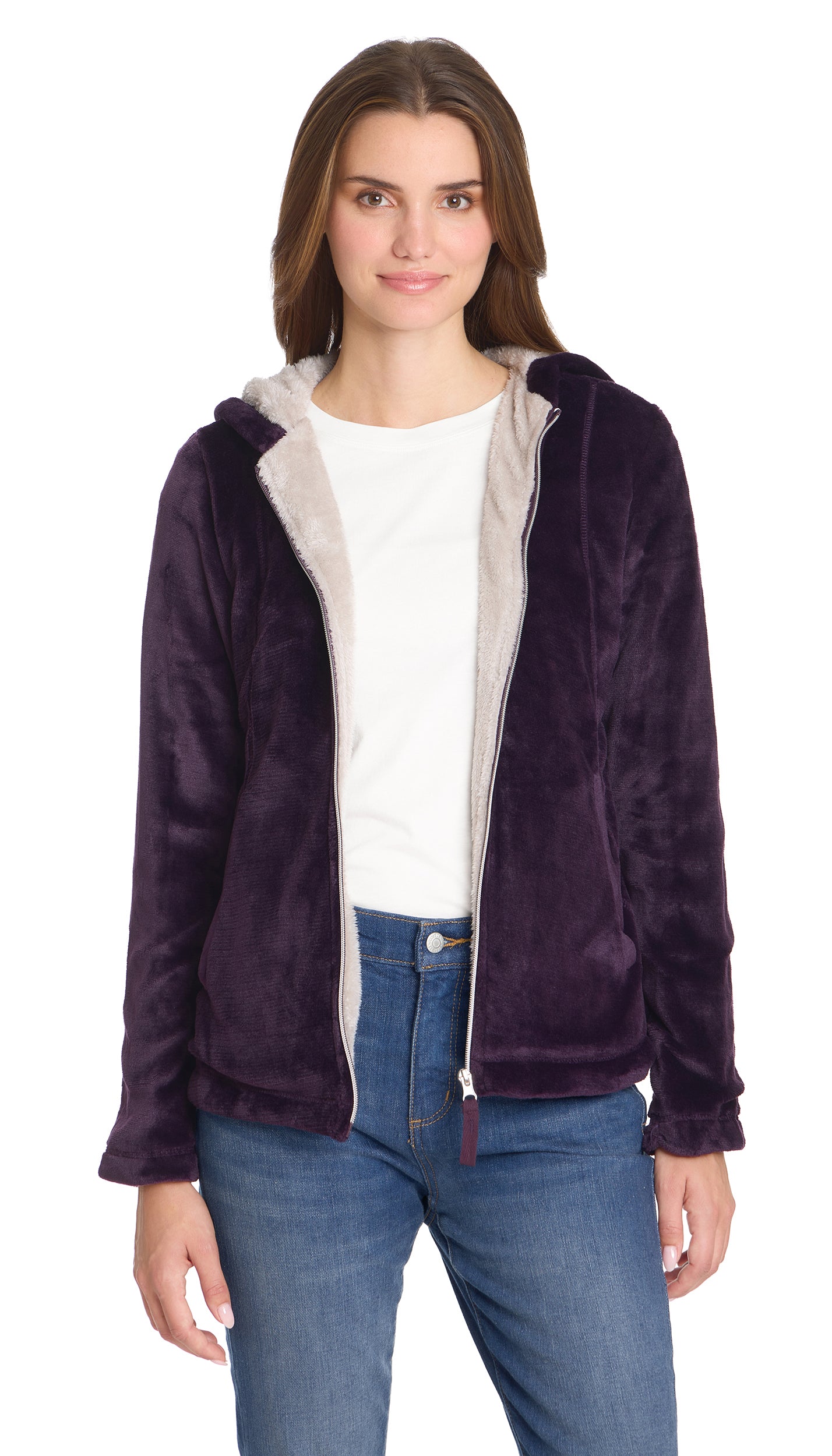 HOODED ZIP UP FLEECE JACKET