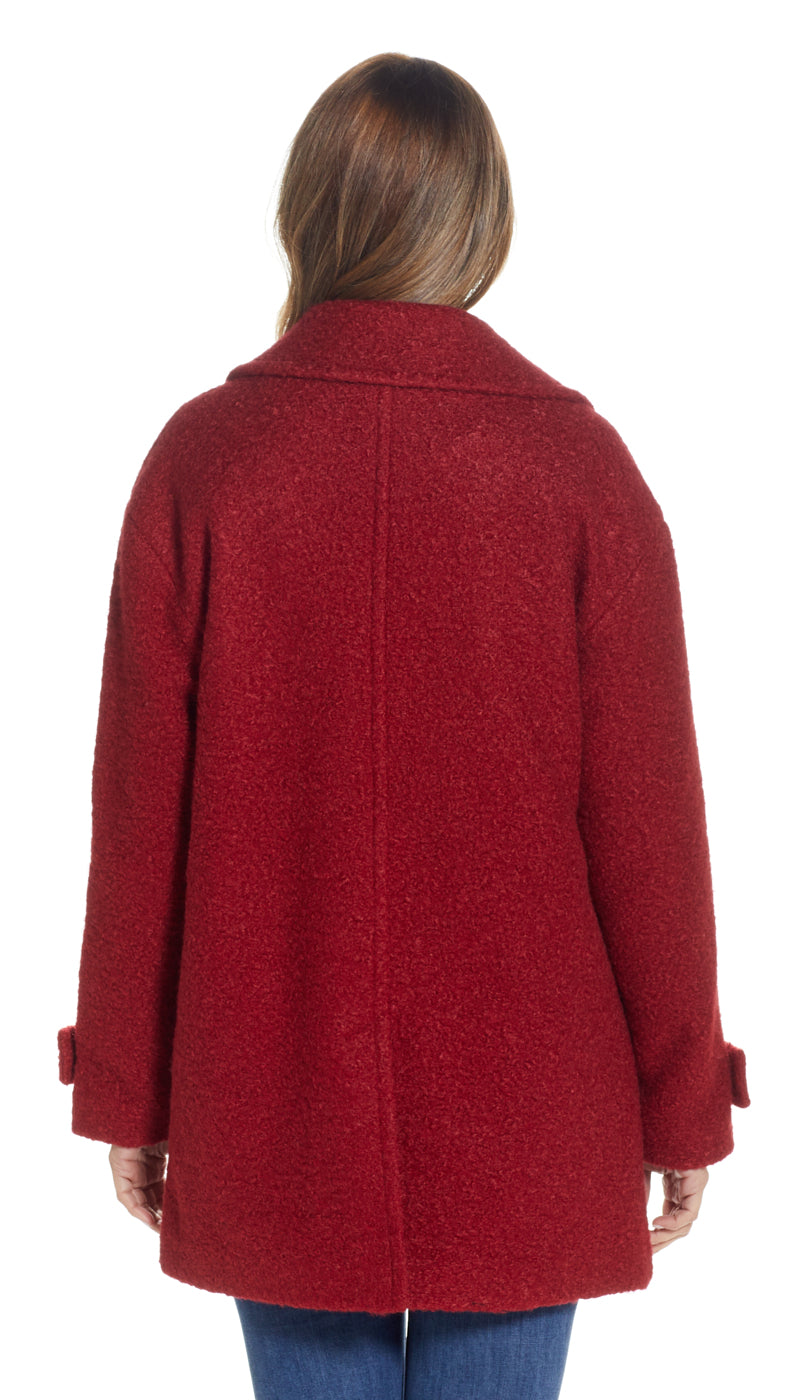 POLY BOUCLE PEA COAT