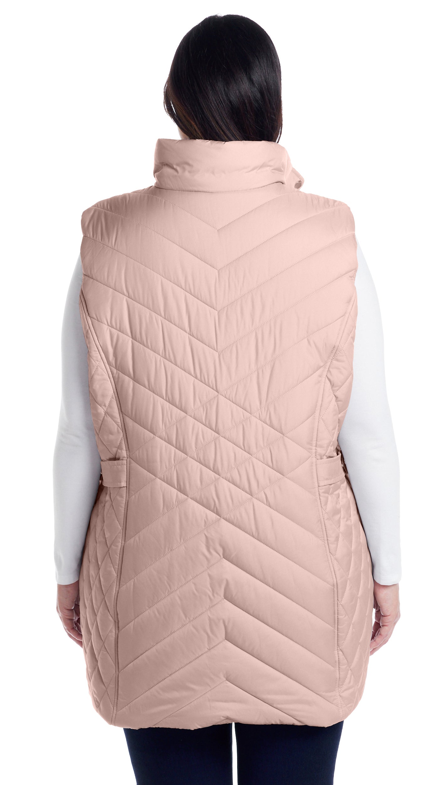 MIXED QUILTED LONGLINE VEST