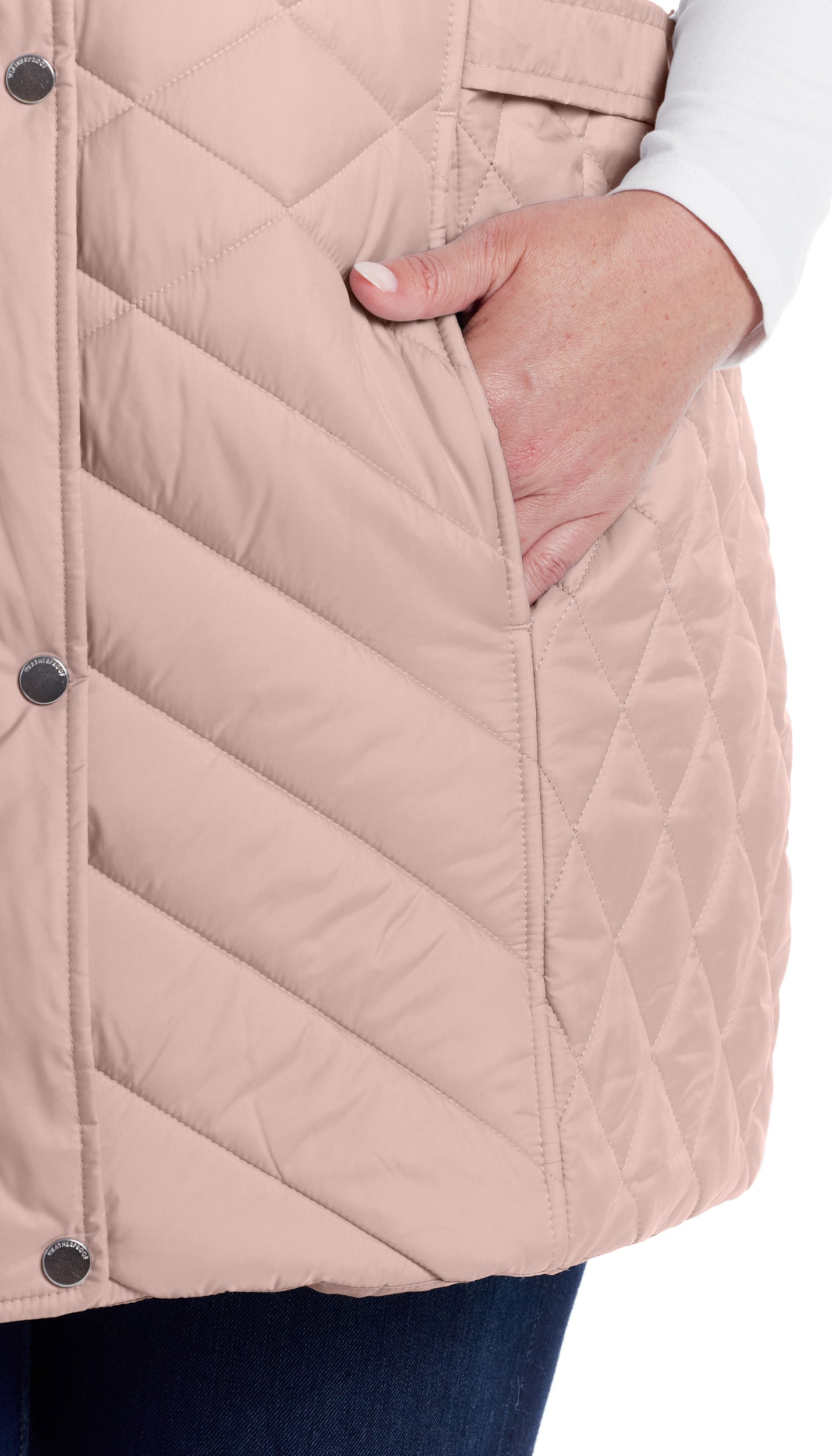 MIXED QUILTED LONGLINE VEST