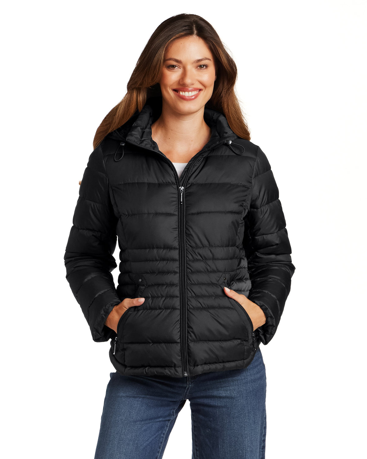 HOODED ZIP FRONT PUFFER
