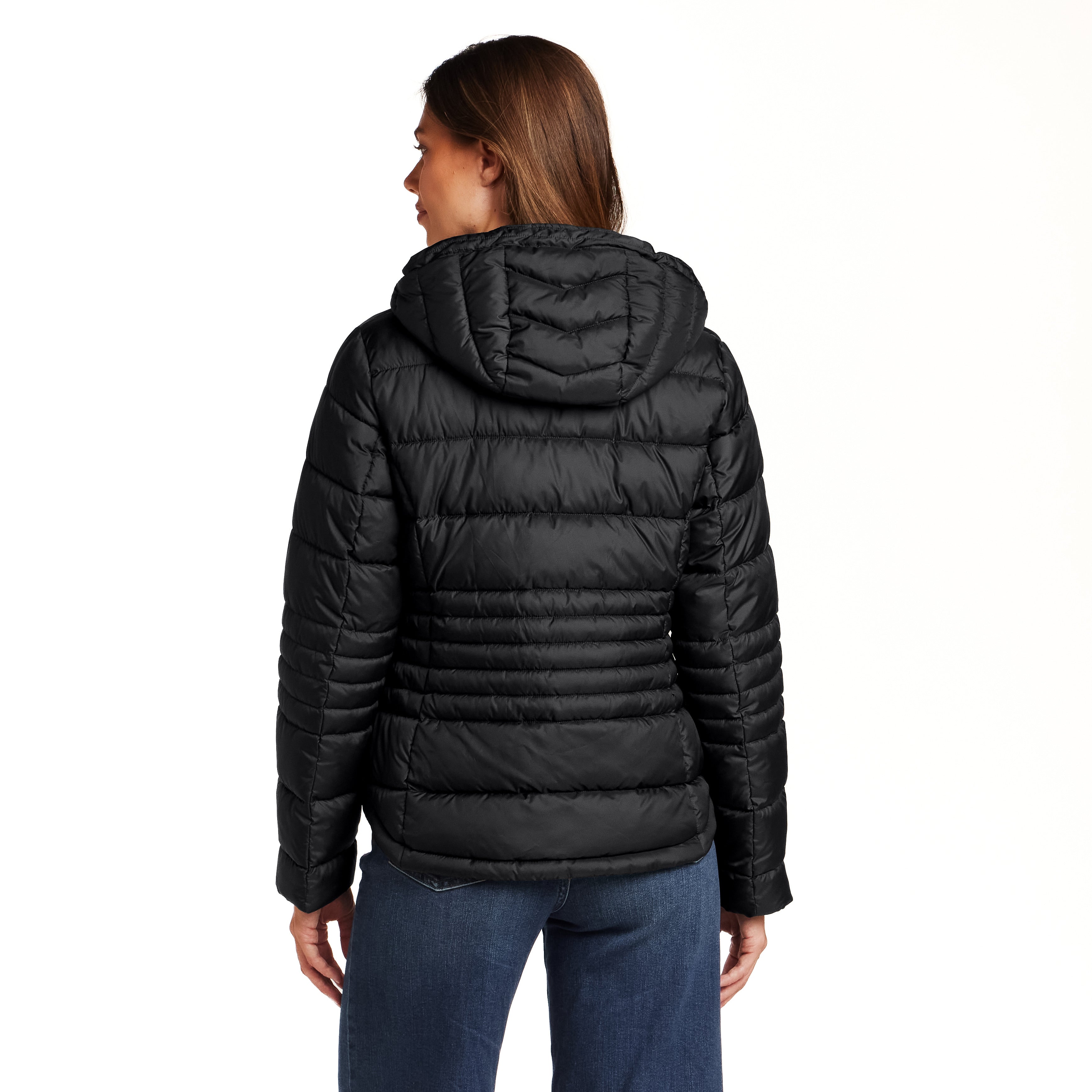 HOODED ZIP FRONT PUFFER
