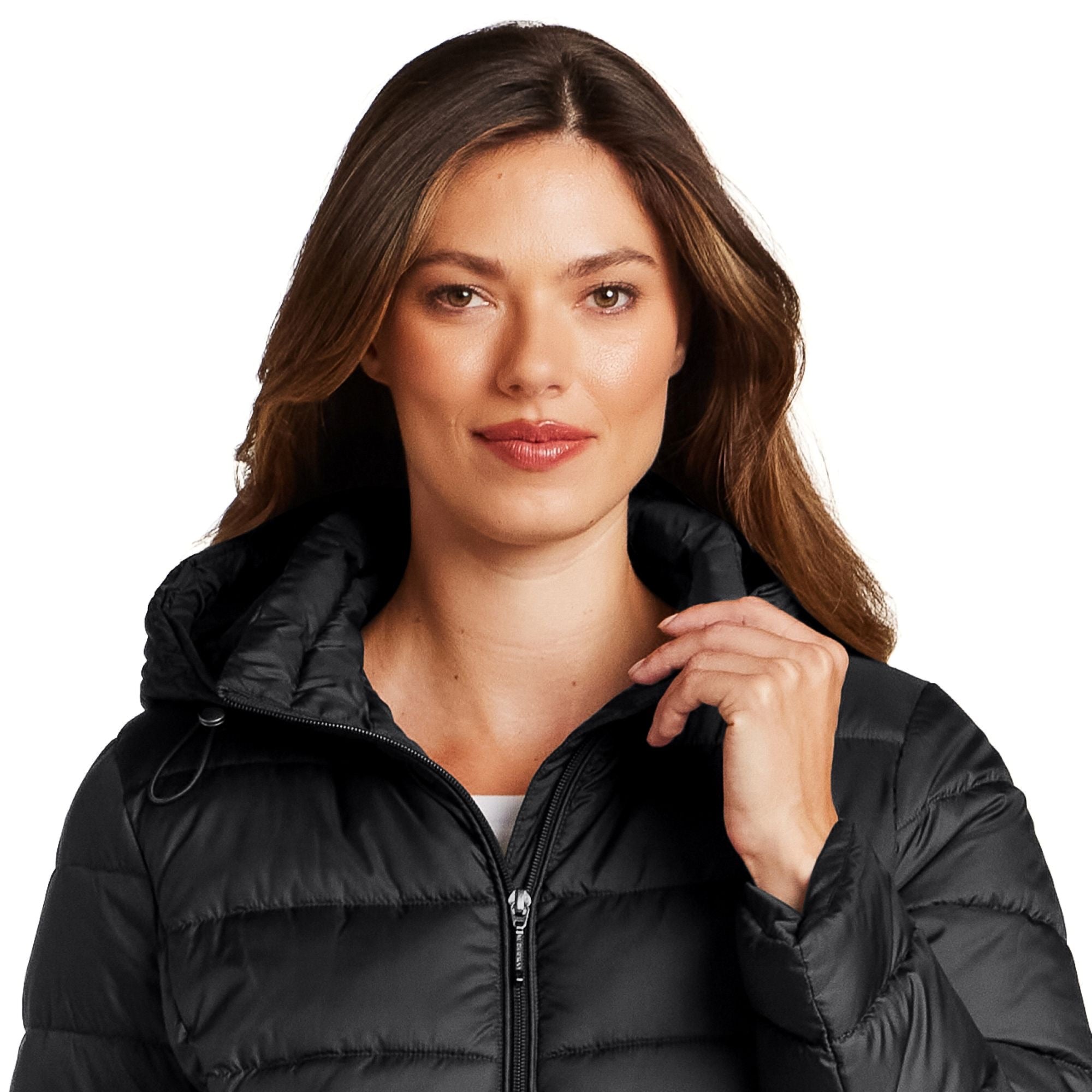 HOODED ZIP FRONT PUFFER