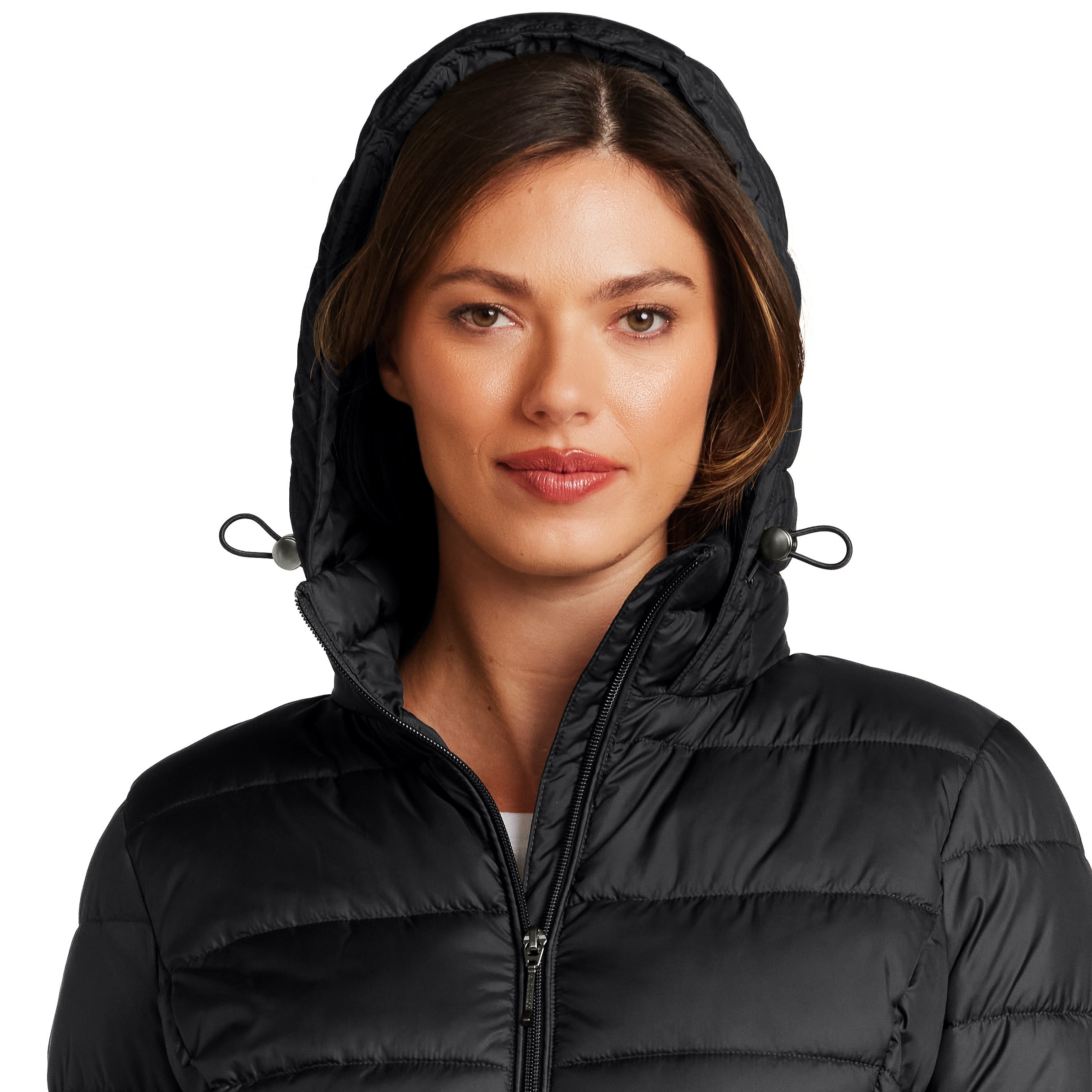 HOODED ZIP FRONT PUFFER