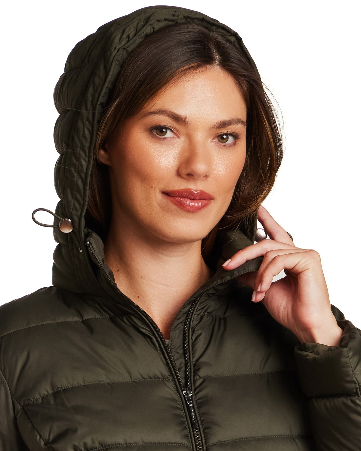 HOODED ZIP FRONT PUFFER