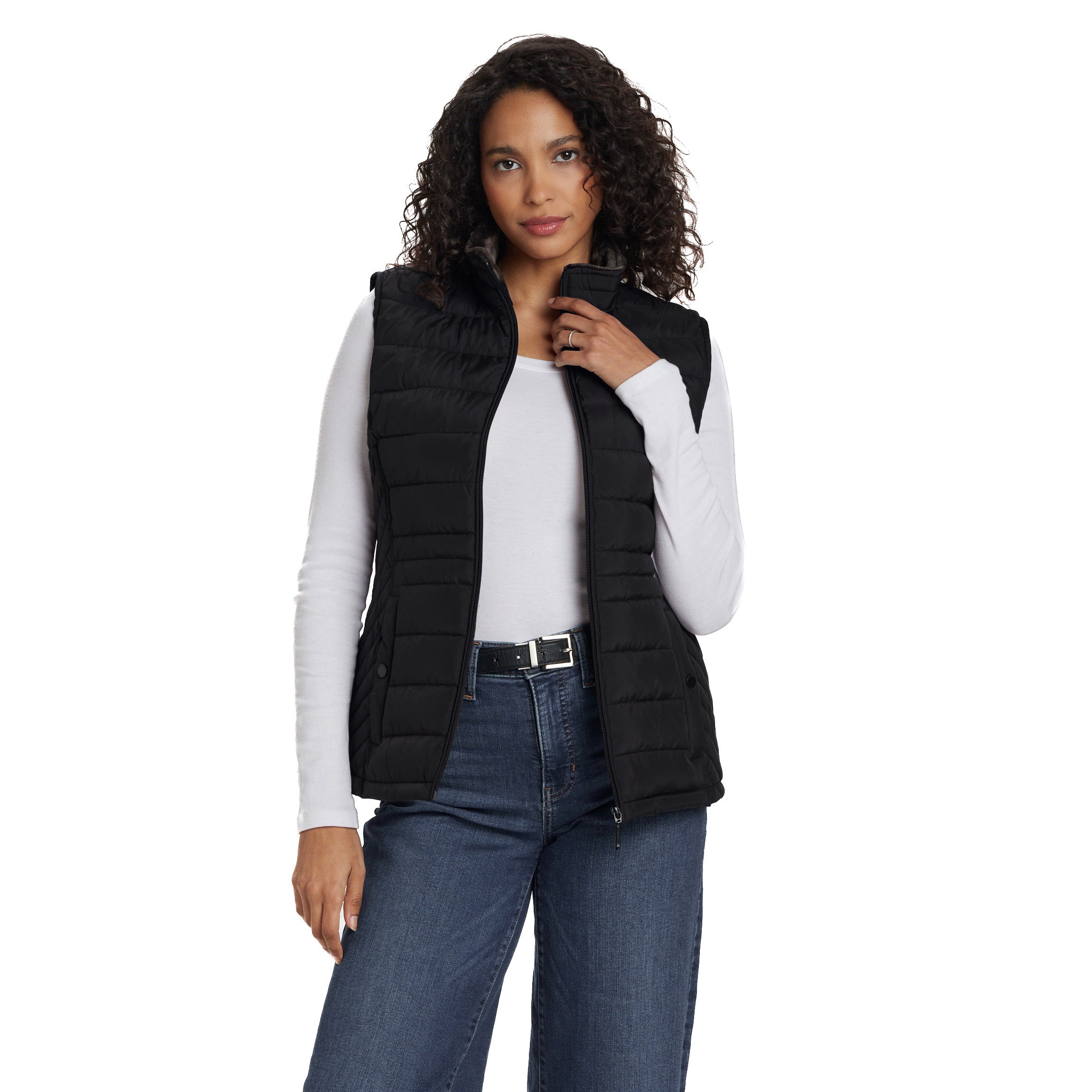PLUSH LINED PUFFER QUILTED VEST