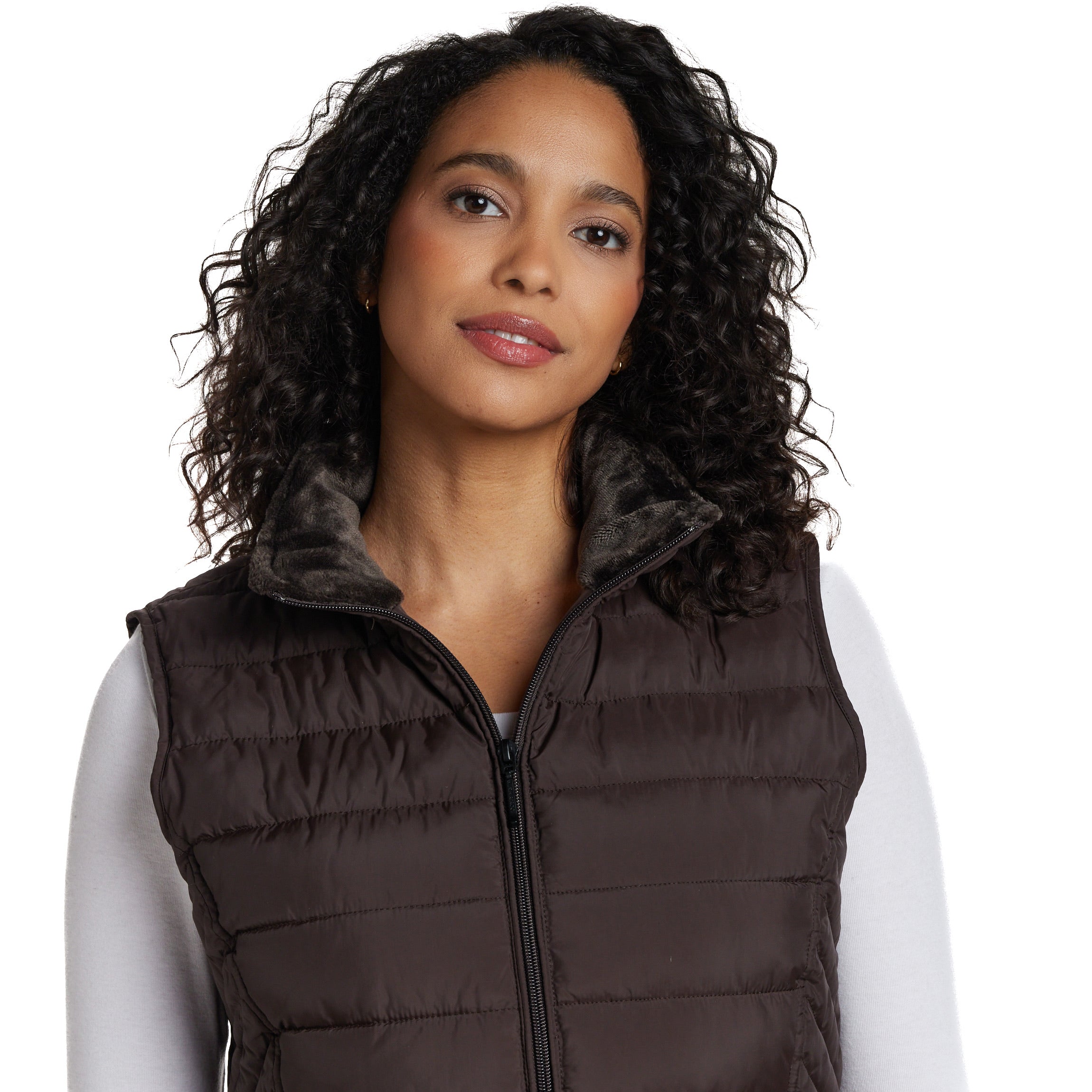 PLUSH LINED PUFFER QUILTED VEST