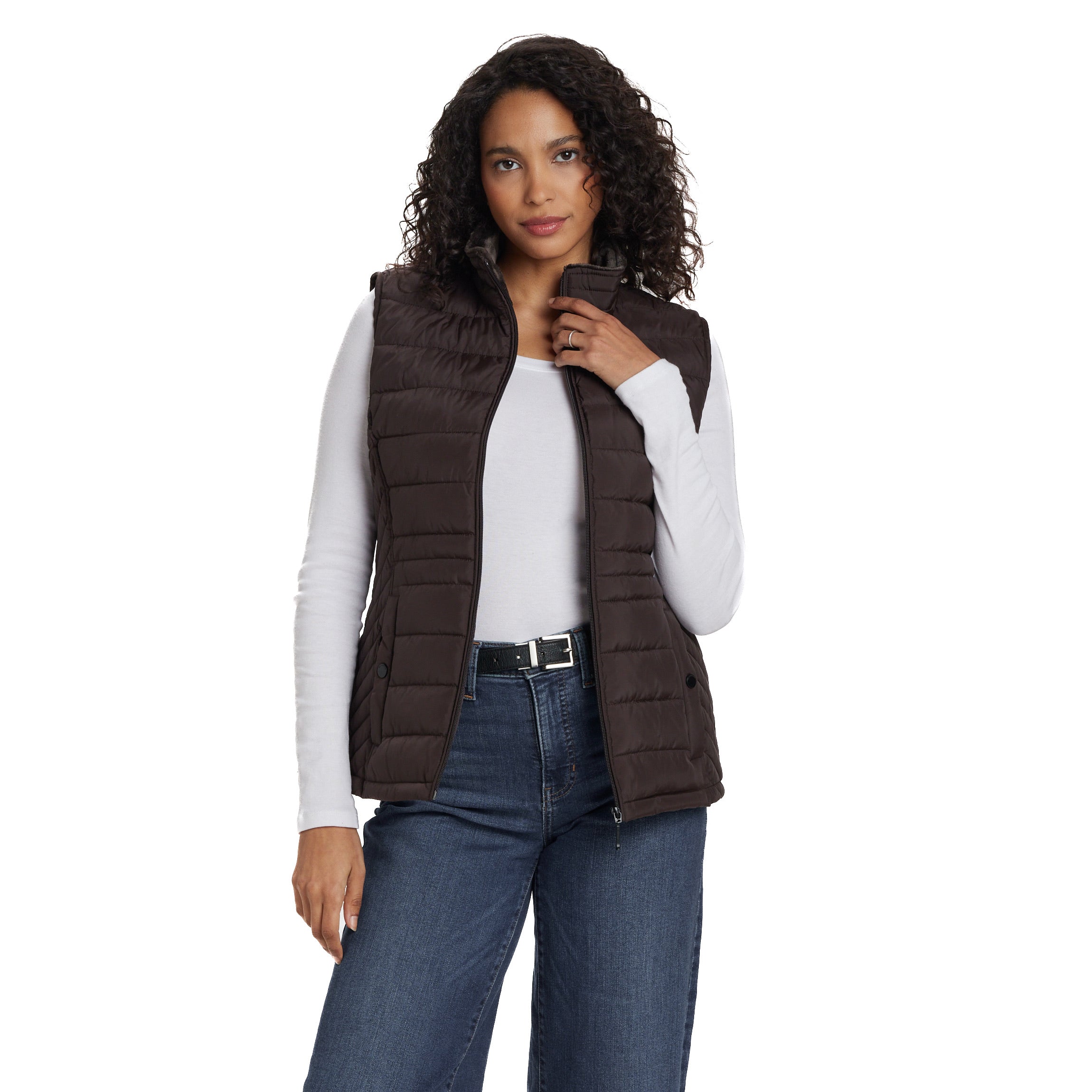 PLUSH LINED PUFFER QUILTED VEST