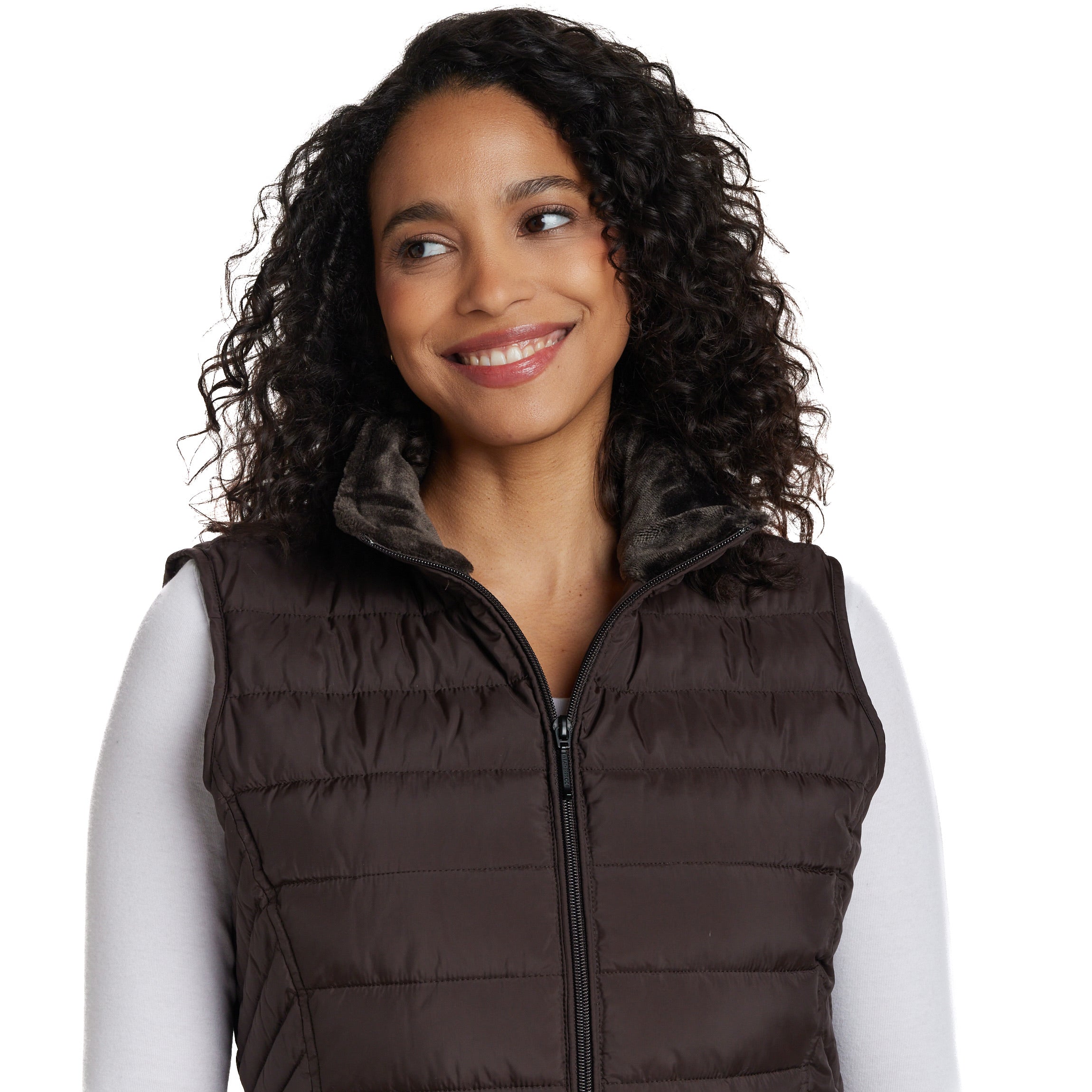 PLUSH LINED PUFFER QUILTED VEST