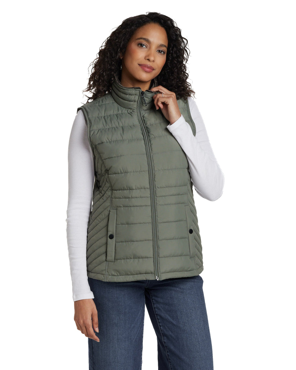 PLUSH LINED PUFFER QUILTED VEST