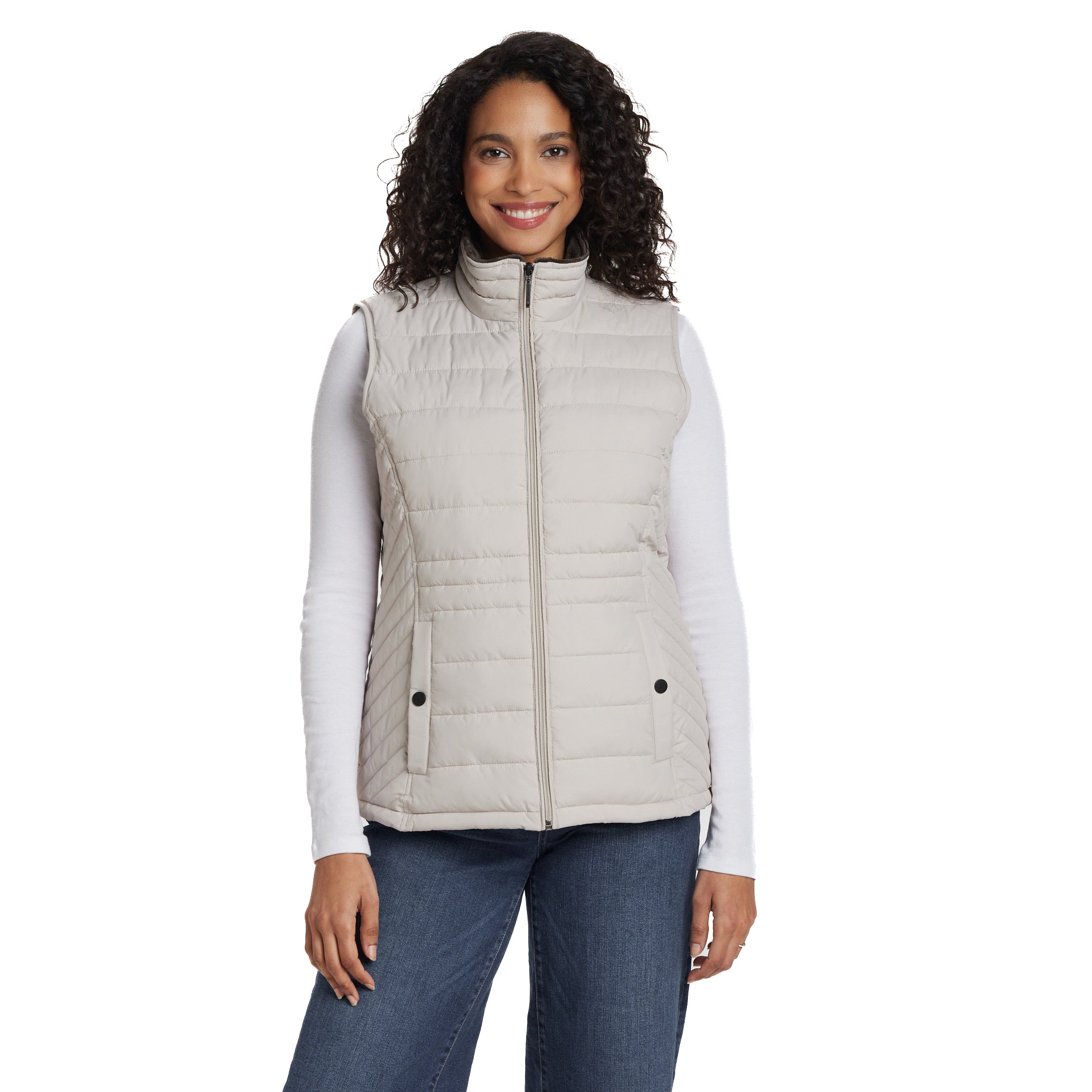 PLUSH LINED PUFFER QUILTED VEST