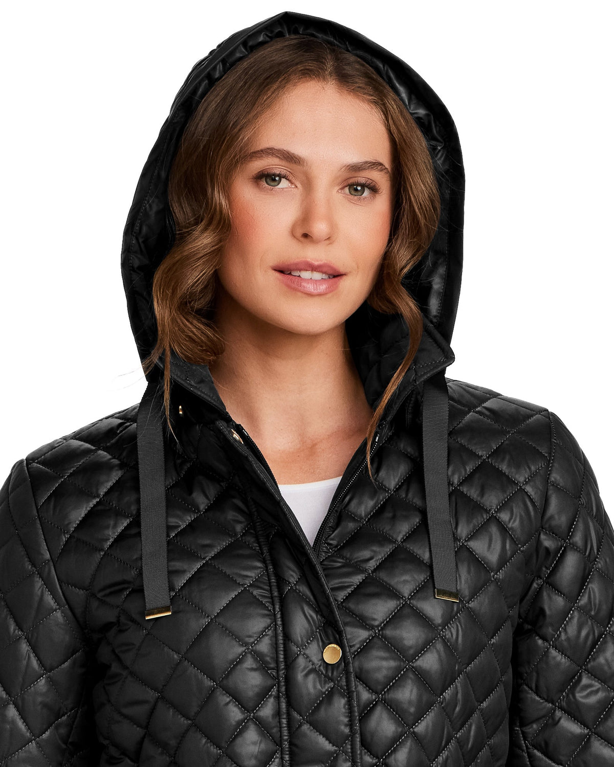 HOODED CORDUROY TRIMMED QUILTED WALKER