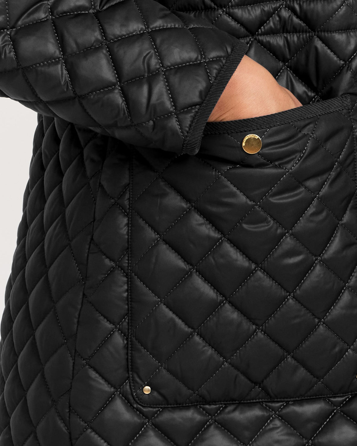 HOODED CORDUROY TRIMMED QUILTED WALKER