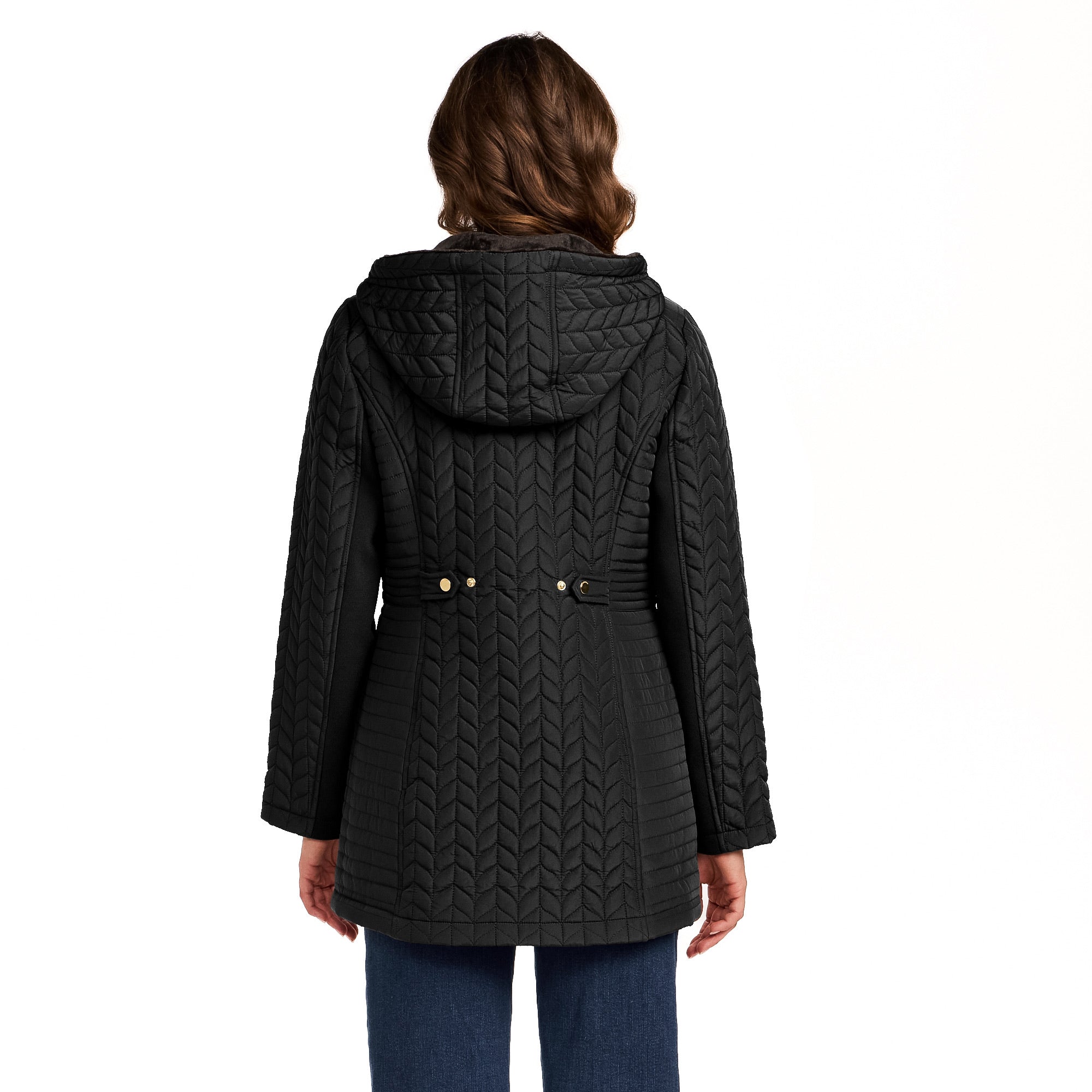 HOODED PLUSH LINED QUILTED WALKER