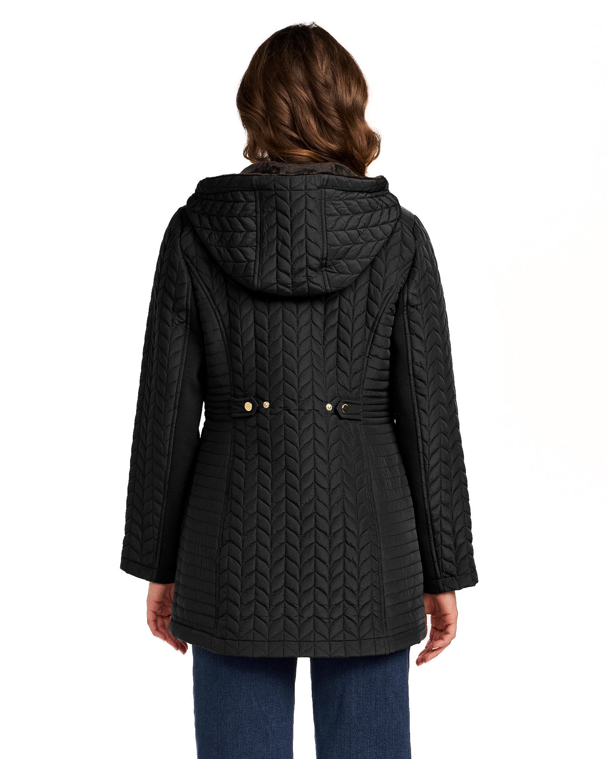 HOODED PLUSH LINED QUILTED WALKER