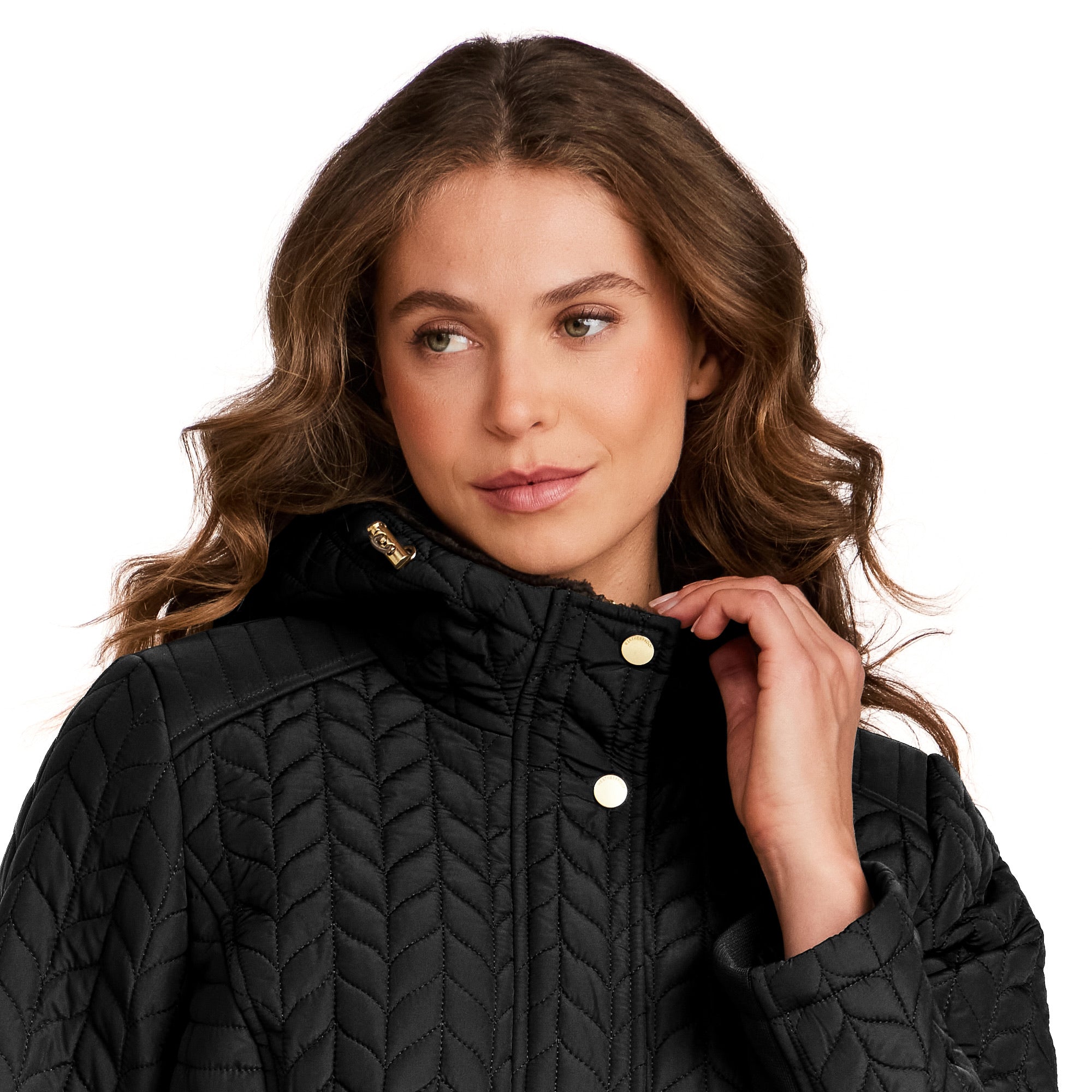 HOODED PLUSH LINED QUILTED WALKER