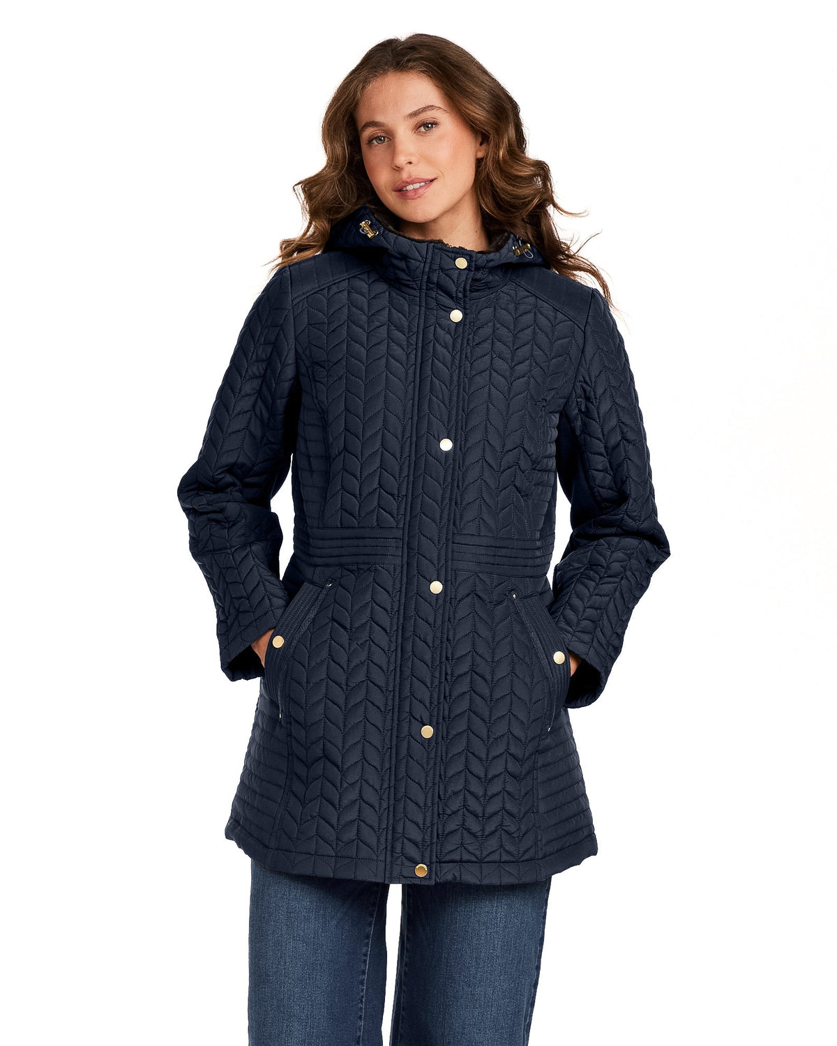 HOODED PLUSH LINED QUILTED WALKER