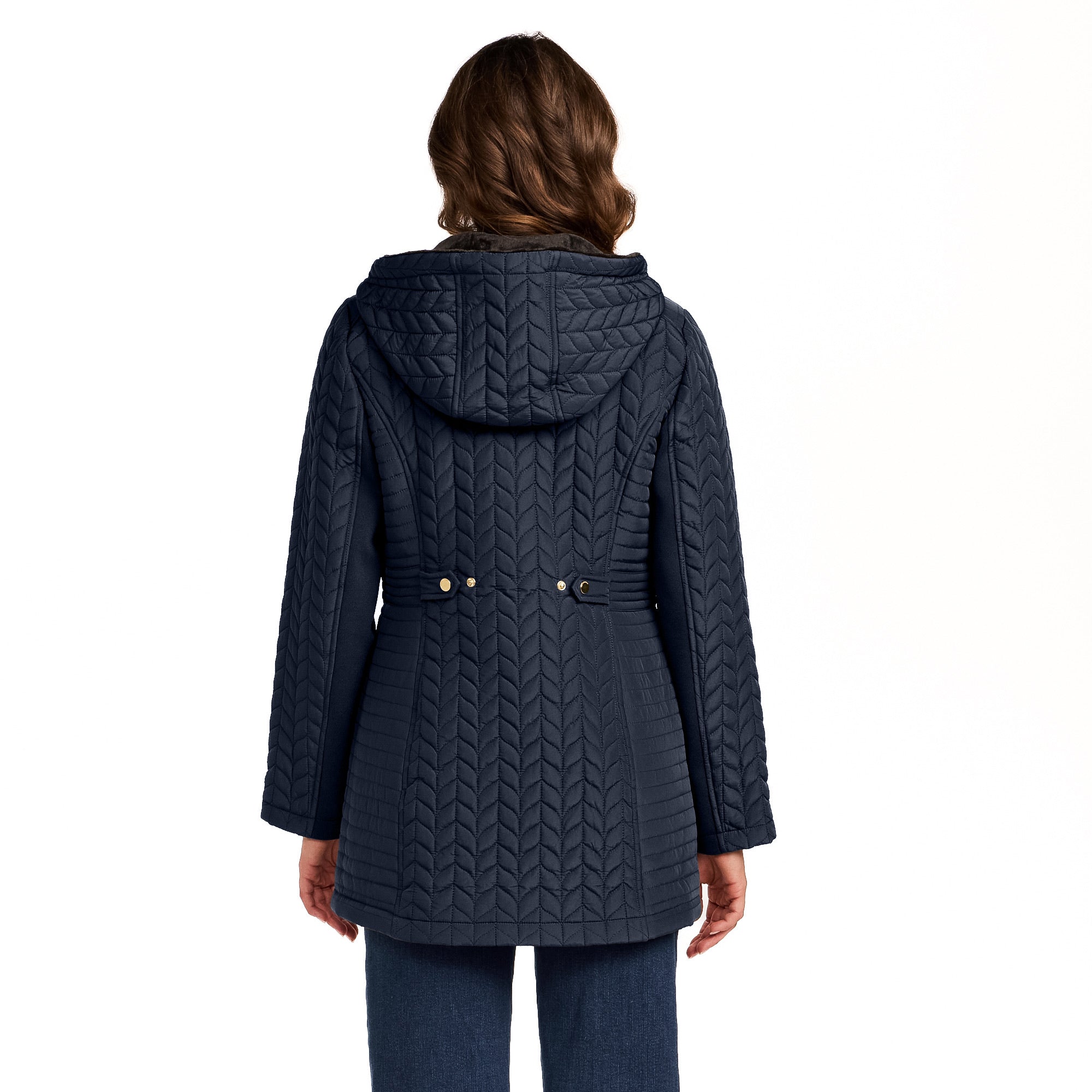 HOODED PLUSH LINED QUILTED WALKER