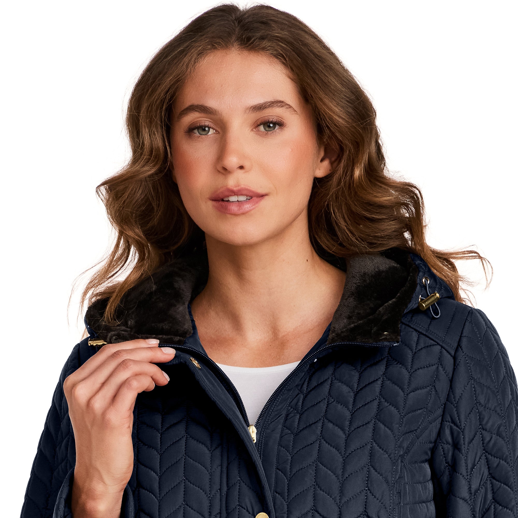 HOODED PLUSH LINED QUILTED WALKER