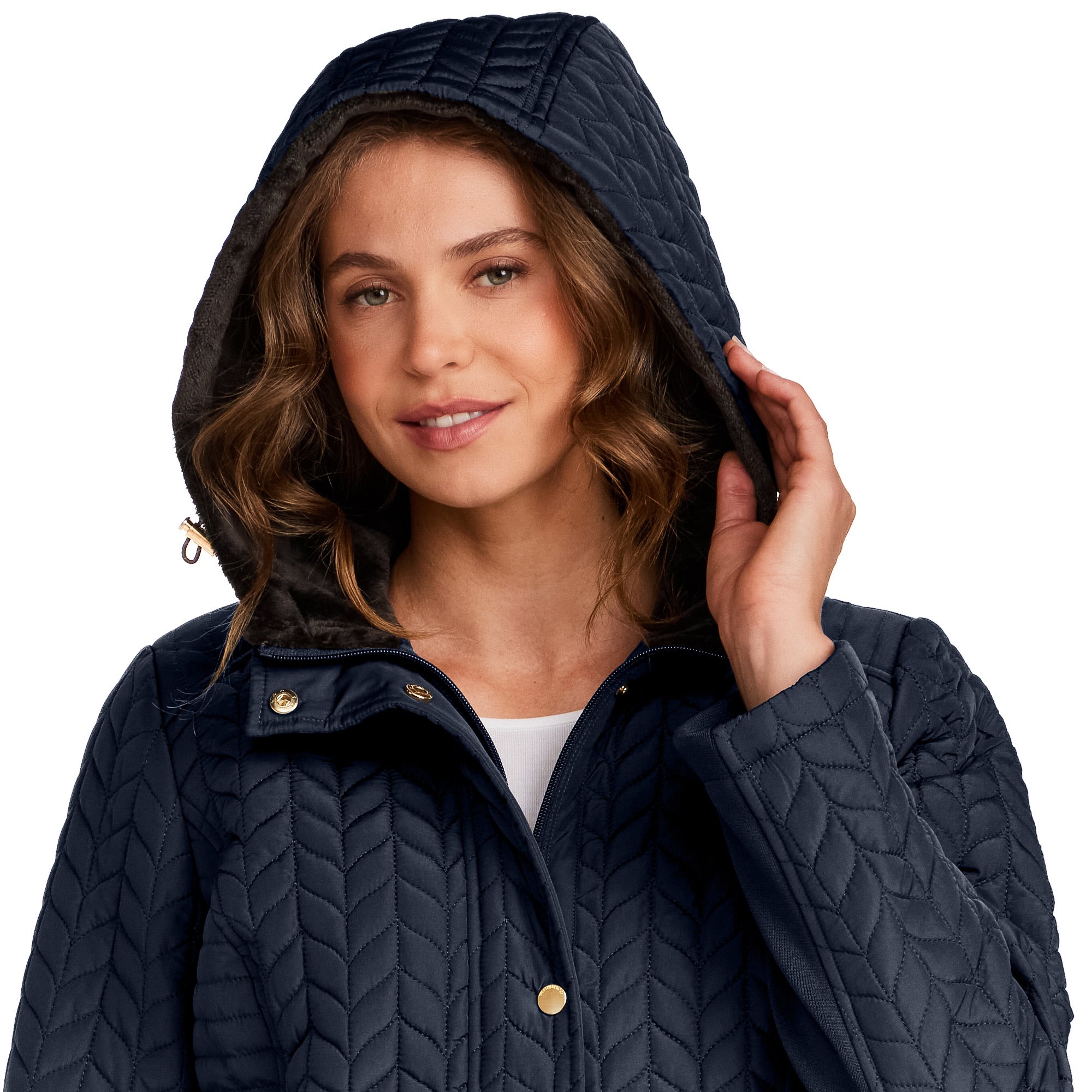HOODED PLUSH LINED QUILTED WALKER