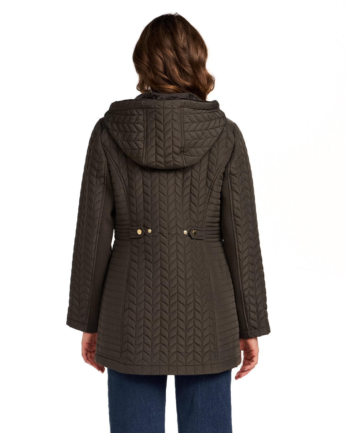 HOODED PLUSH LINED QUILTED WALKER