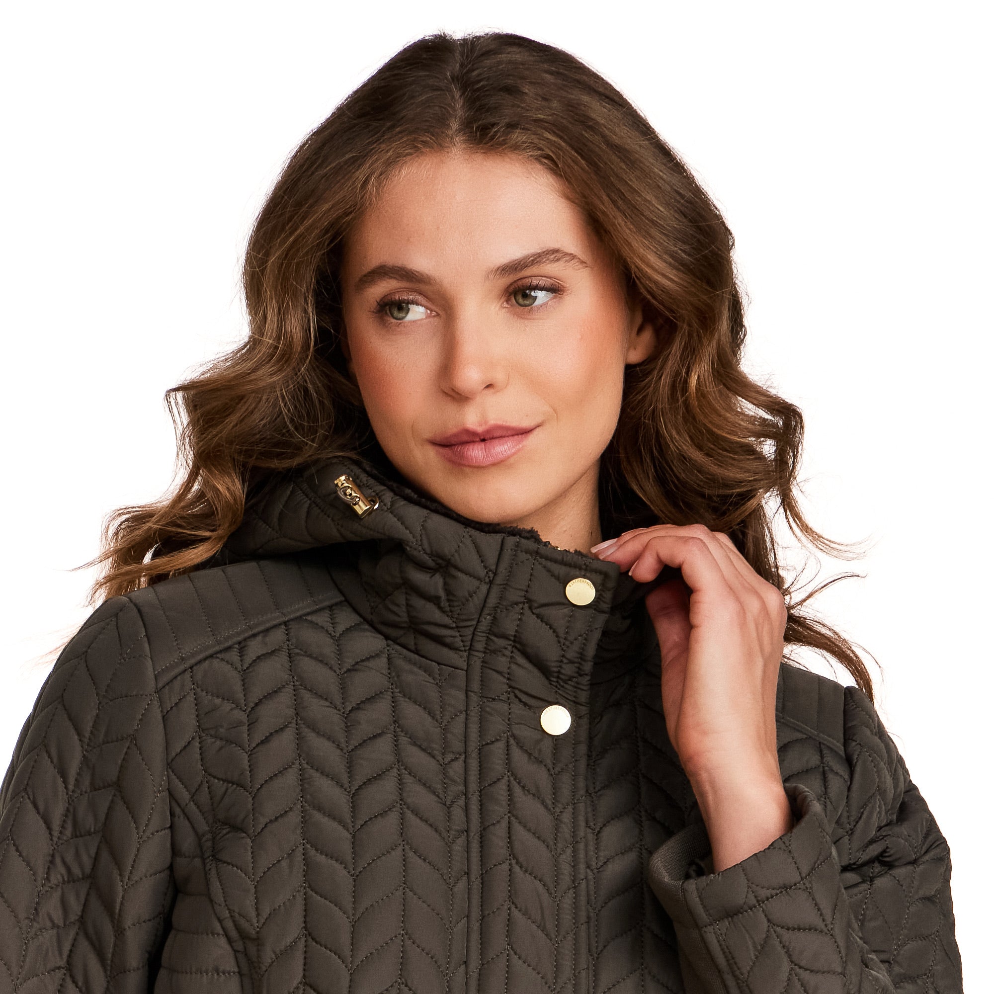 HOODED PLUSH LINED QUILTED WALKER