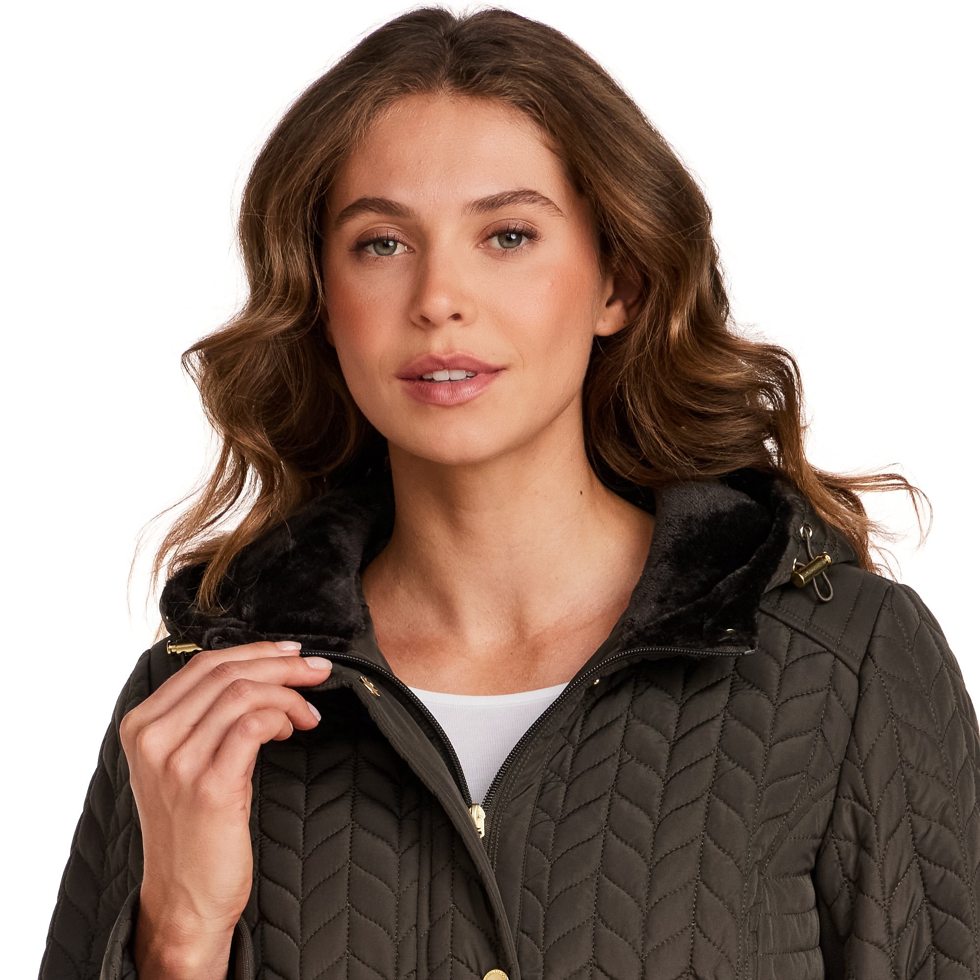 HOODED PLUSH LINED QUILTED WALKER
