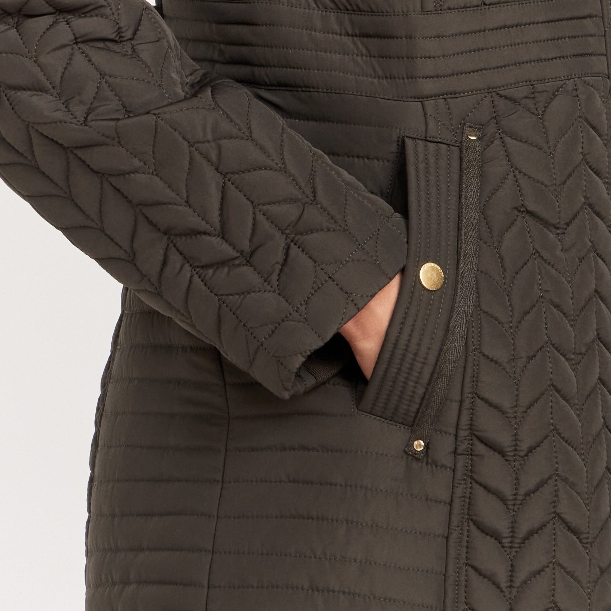 HOODED PLUSH LINED QUILTED WALKER