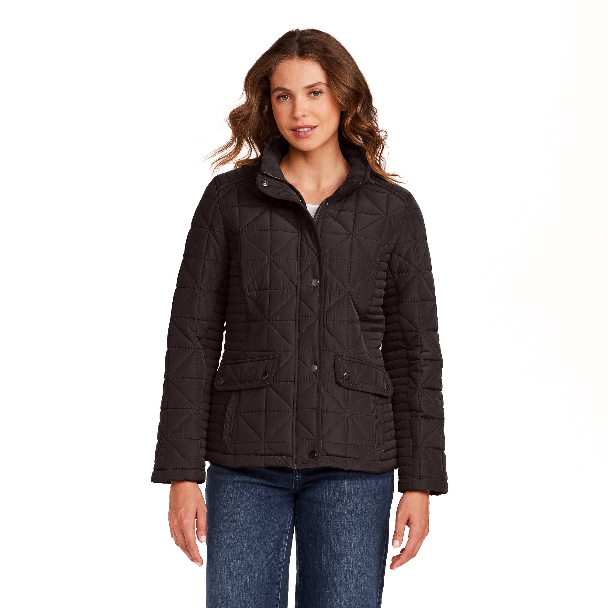 QUILTED JACKET WITH CORDUROY TRIMS