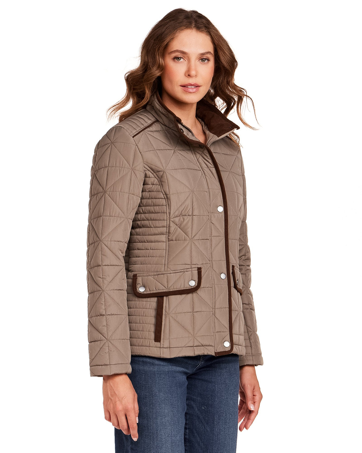 QUILTED JACKET WITH CORDUROY TRIMS