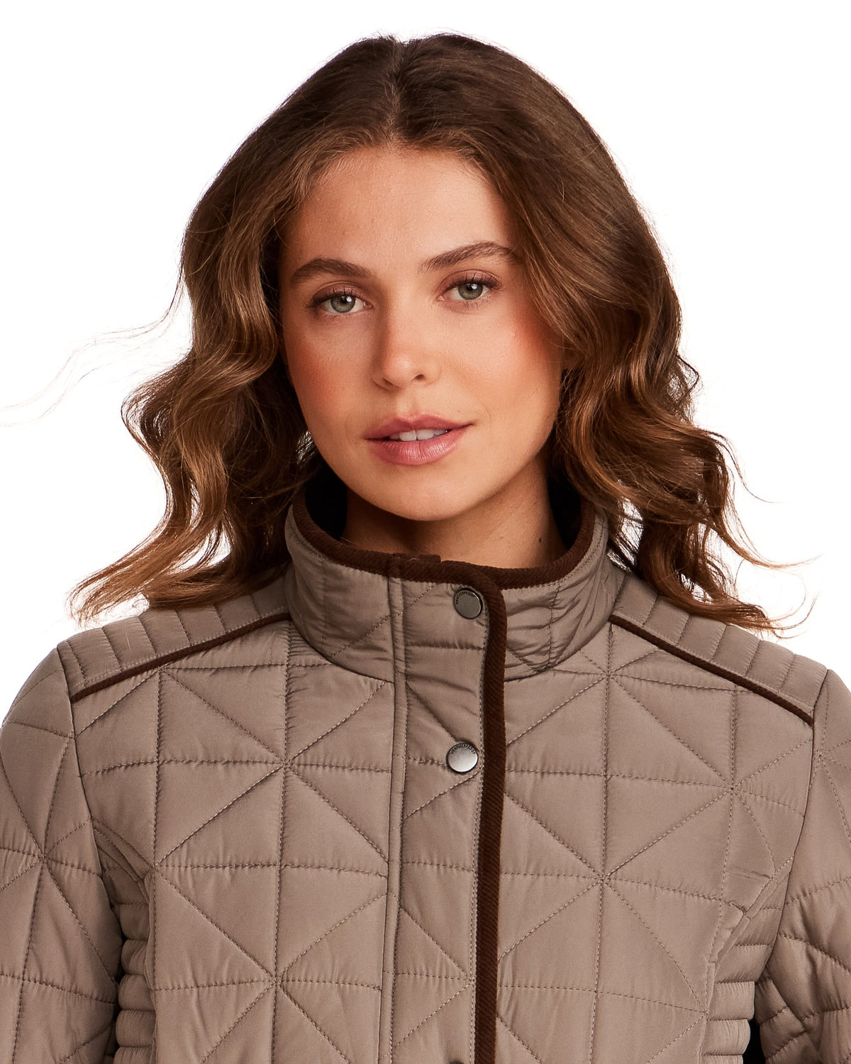 QUILTED JACKET WITH CORDUROY TRIMS