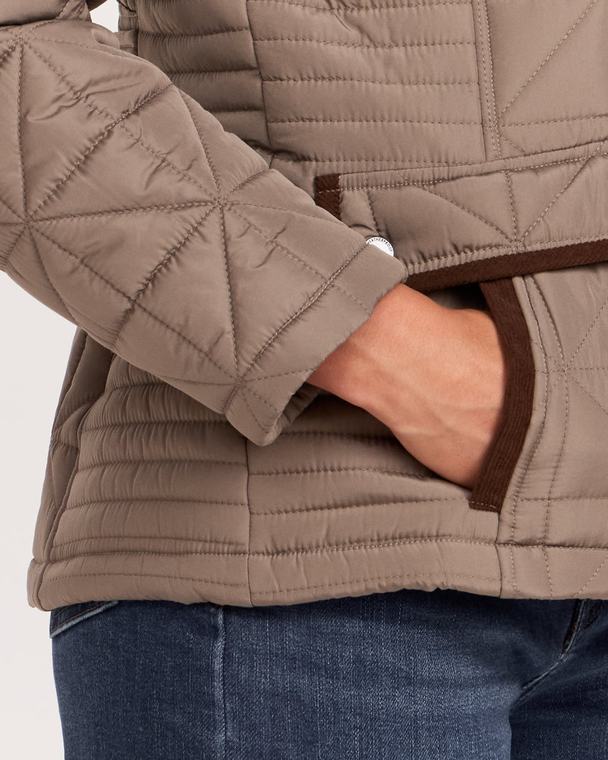 QUILTED JACKET WITH CORDUROY TRIMS