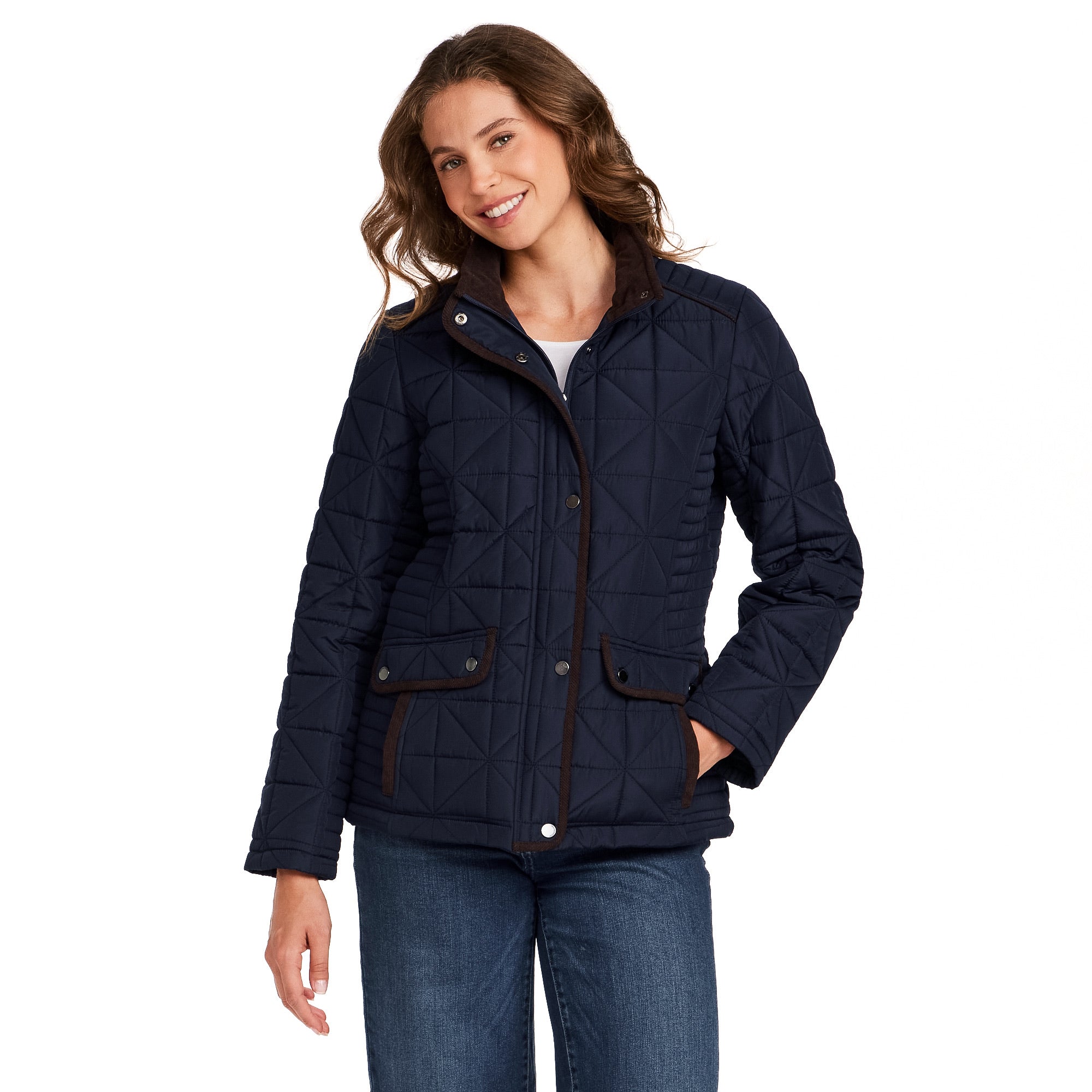 QUILTED JACKET WITH CORDUROY TRIMS