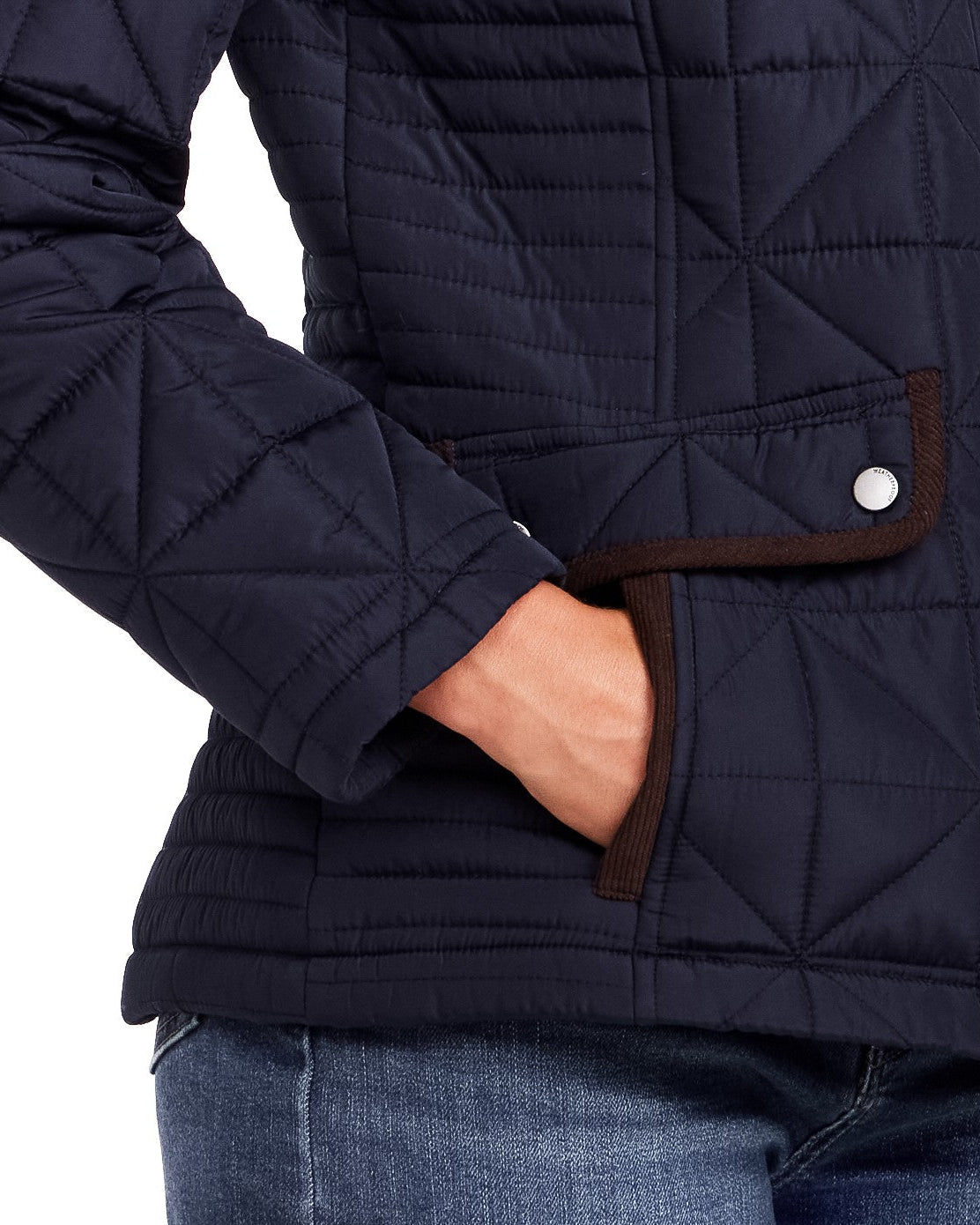QUILTED JACKET WITH CORDUROY TRIMS