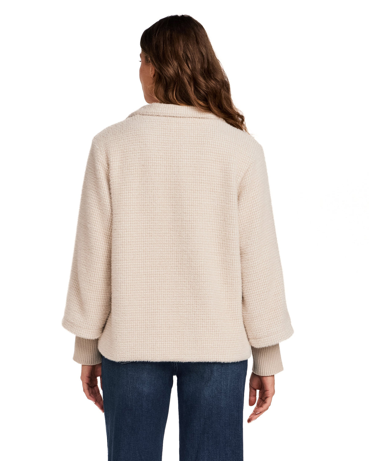 HOUNDSTOOTH COZY FEATHERKNIT JACKET