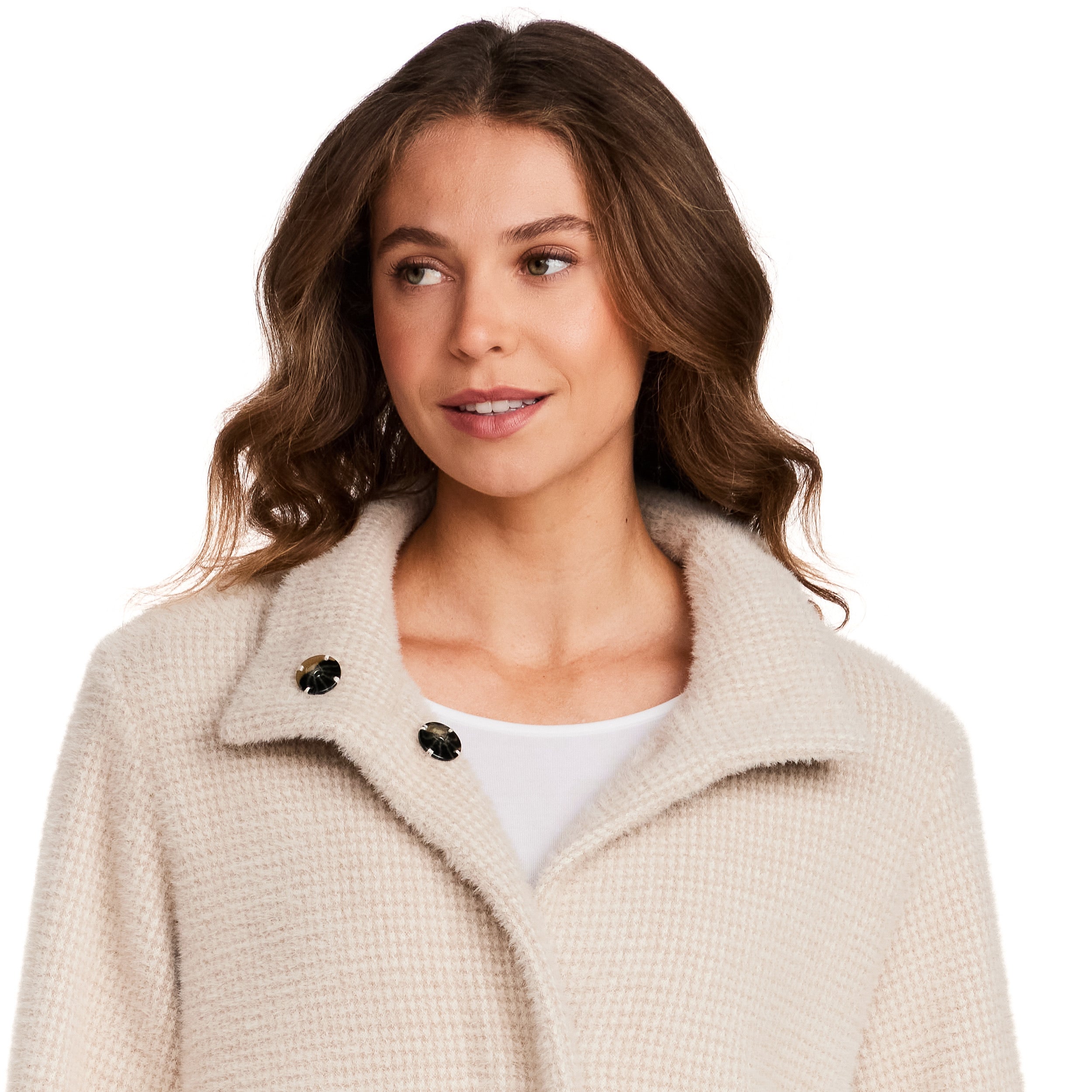 HOUNDSTOOTH COZY FEATHERKNIT JACKET