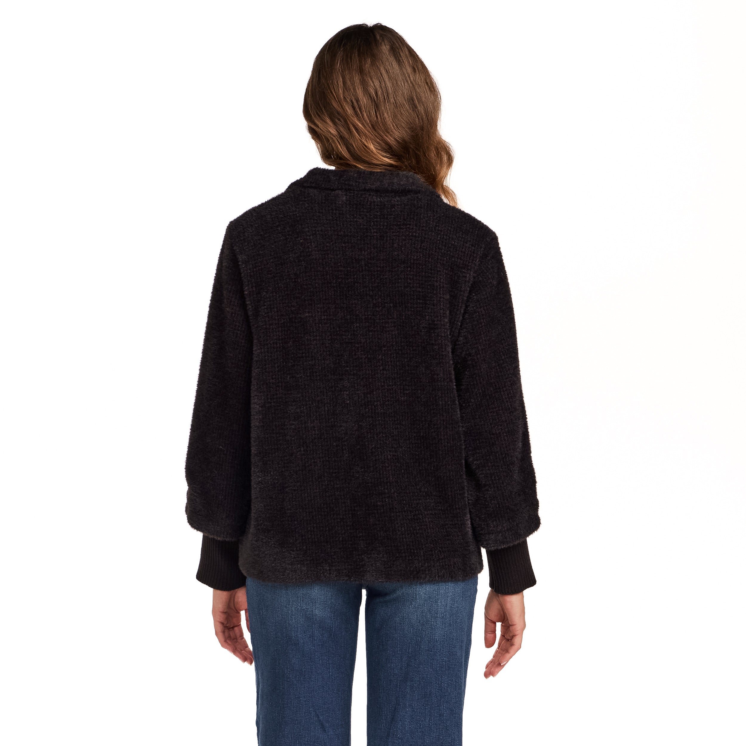 HOUNDSTOOTH COZY FEATHERKNIT JACKET