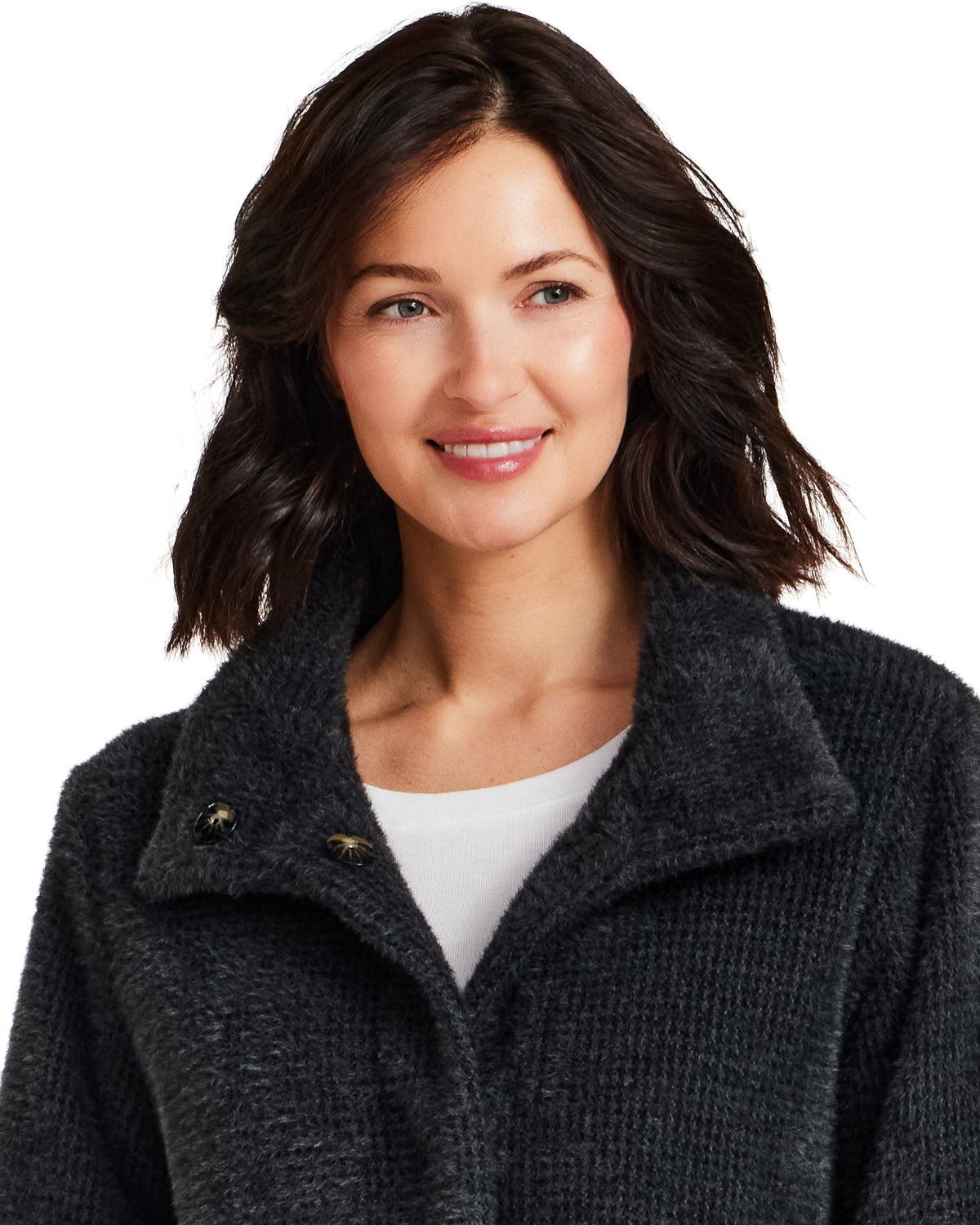 HOUNDSTOOTH COZY FEATHERKNIT TOPPER